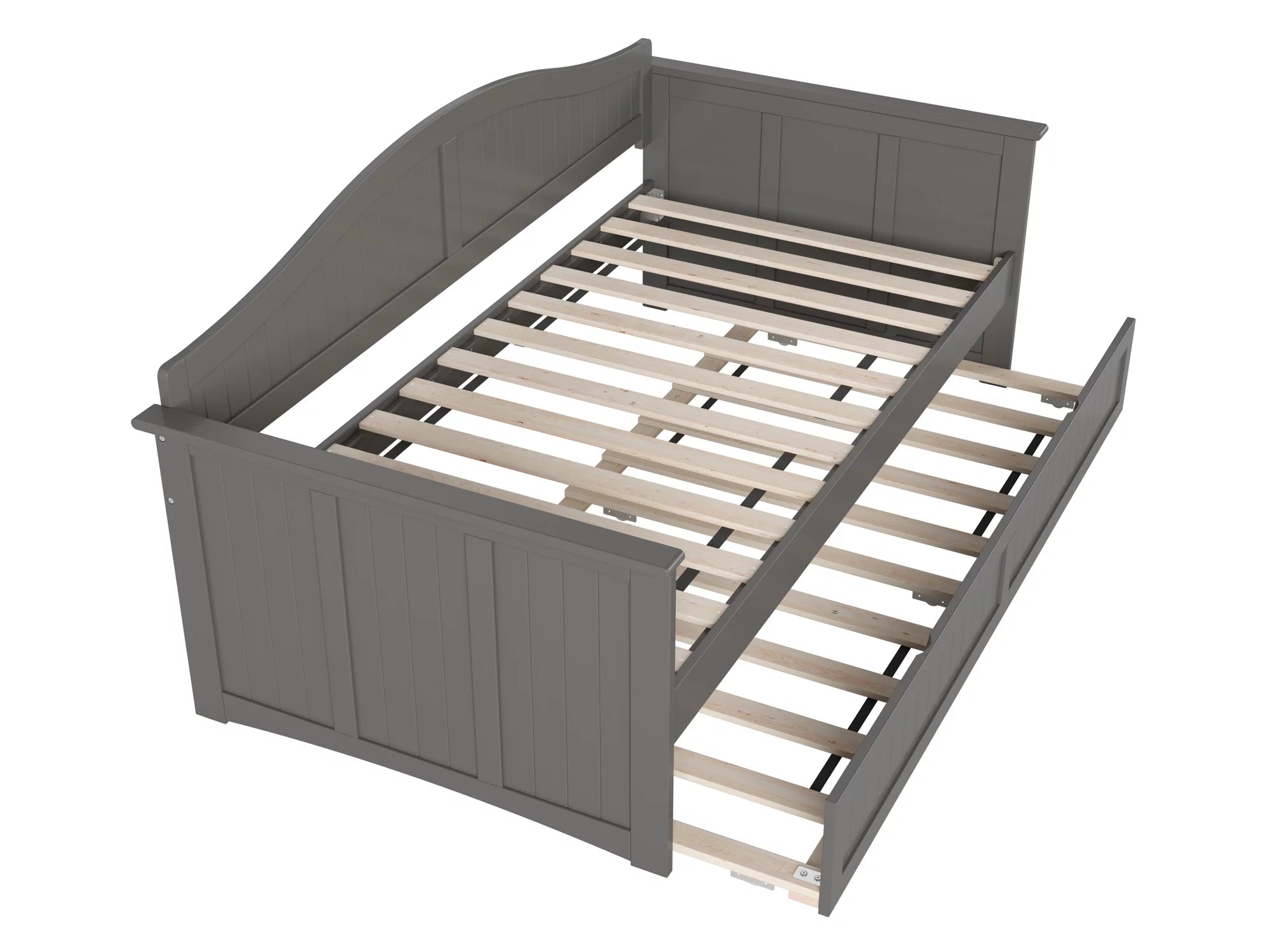 AFI Nantucket Wood Twin Size Daybed Frame with Twin Trundle Grey