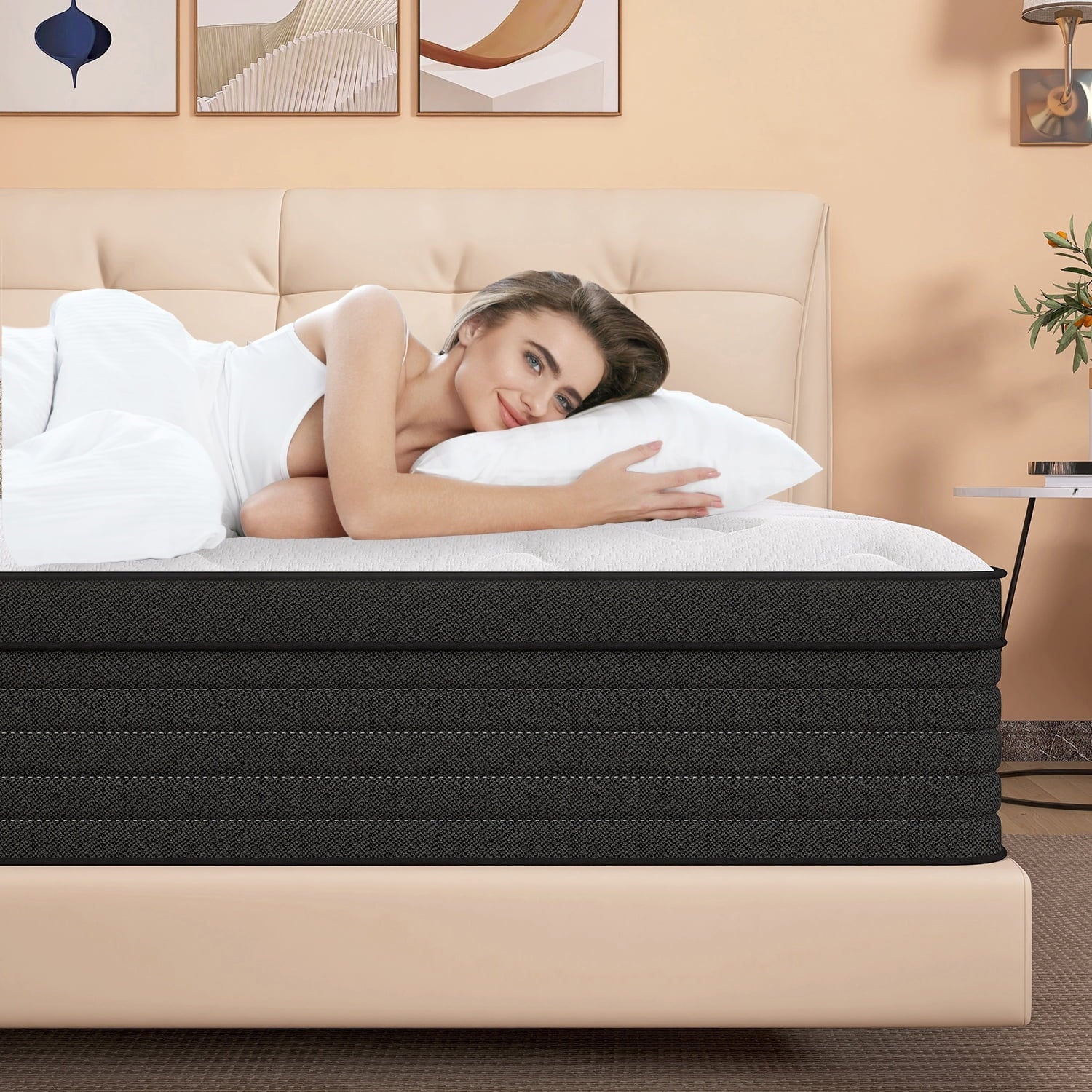 14 inch Hybrid Mattress in a Box, Gel Memory Foam and Pocket Spring ,King Mattress