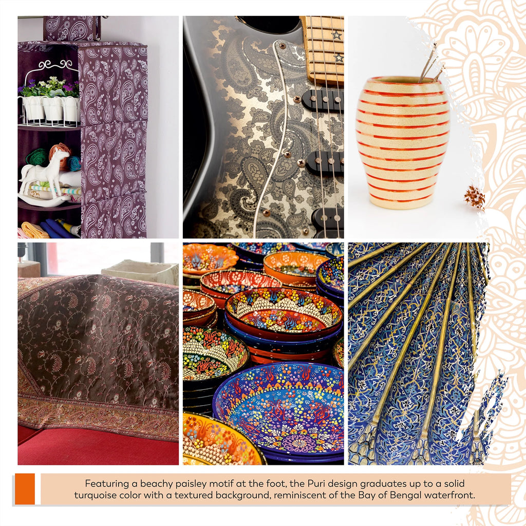 100% Cotton 3-Piece Percale Weave Reversible Comforter Set, King, Puri - Heirlooms of India