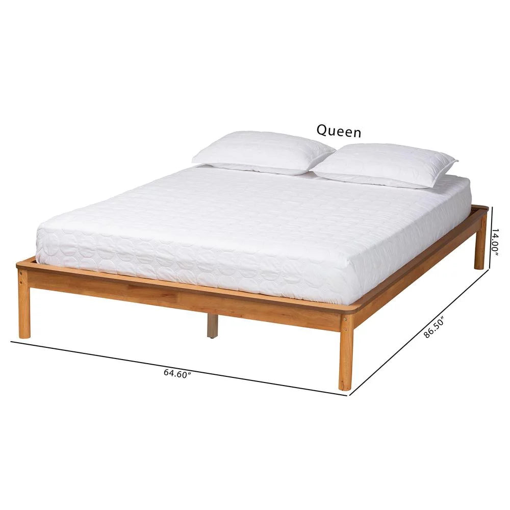 Baxton Studio Efren Modern Honey Oak Finished Wood Queen Size Bed Frame
