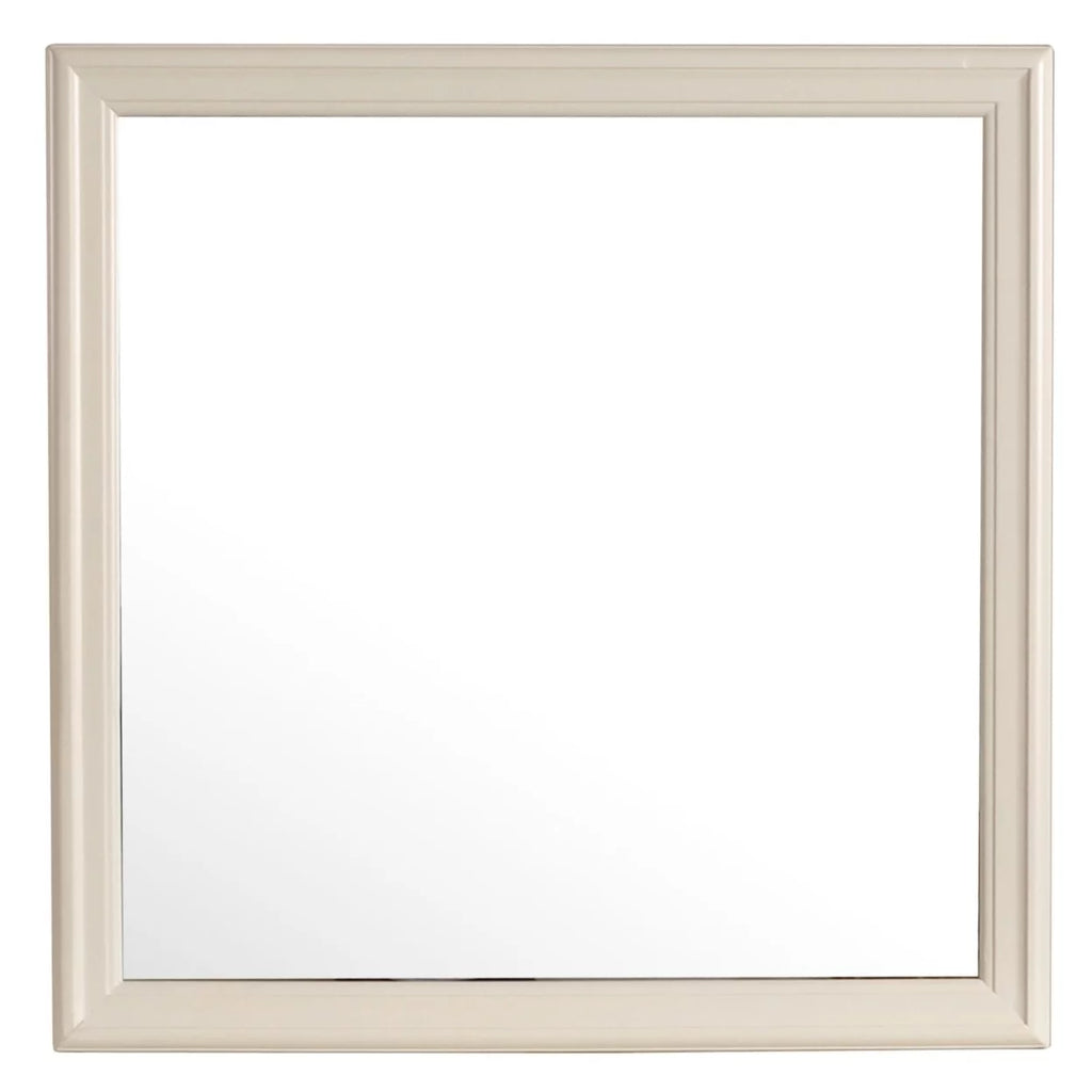 38 in. x 38 in. Classic Square Wood Framed Dresser Mirror - Beige