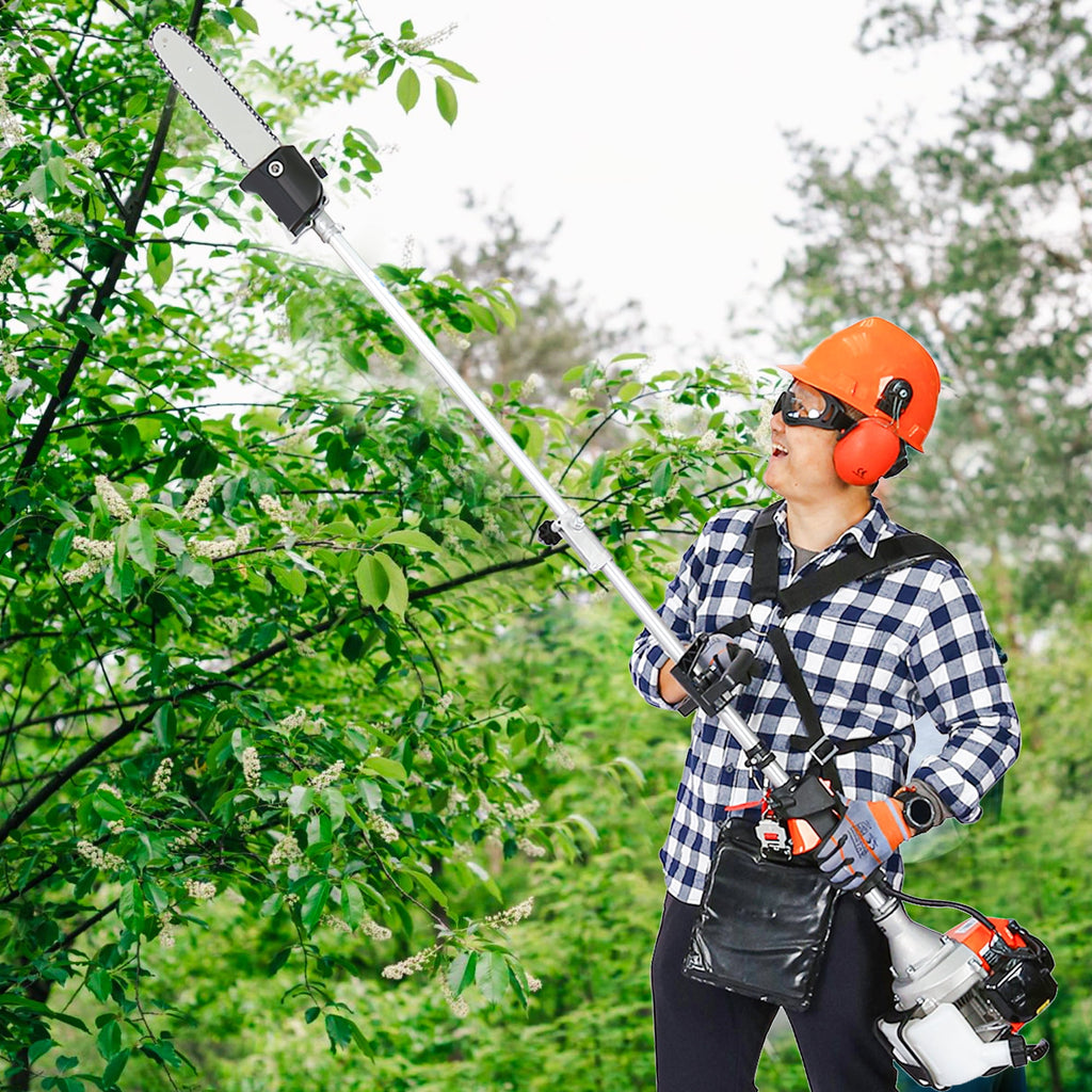 10-IN-1 String Trimmer Gas Powered, 33cc Multi-Functional Weed Eater Set w/2 Stroke Engine, Adjustable 90° Hedge Trimmer, 10" Gas Chainsaw, Brush Cutter, Protection Kit