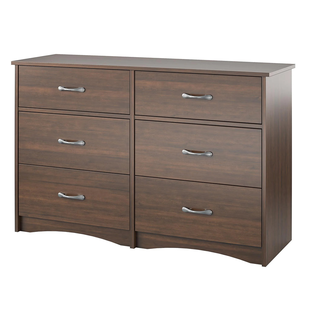 Ameriwood Home Jerry Hill Wide 6 Drawer Dresser, Cherry Oak