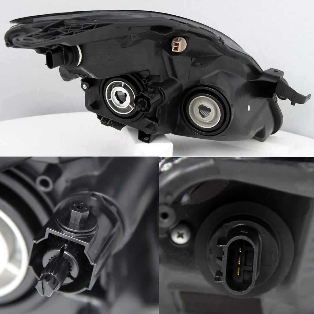 AKKON - Fits Altima 4 Door Sedan Base|S|SL|SE Black Headlights + Black Tail Lights Left & Right Replacement