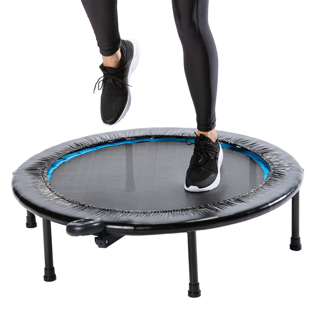 Athletic Works Circuit Trainer Trampoline with Monitor and Adjustable Incline, 36"Wx36"Dx12"H, Black