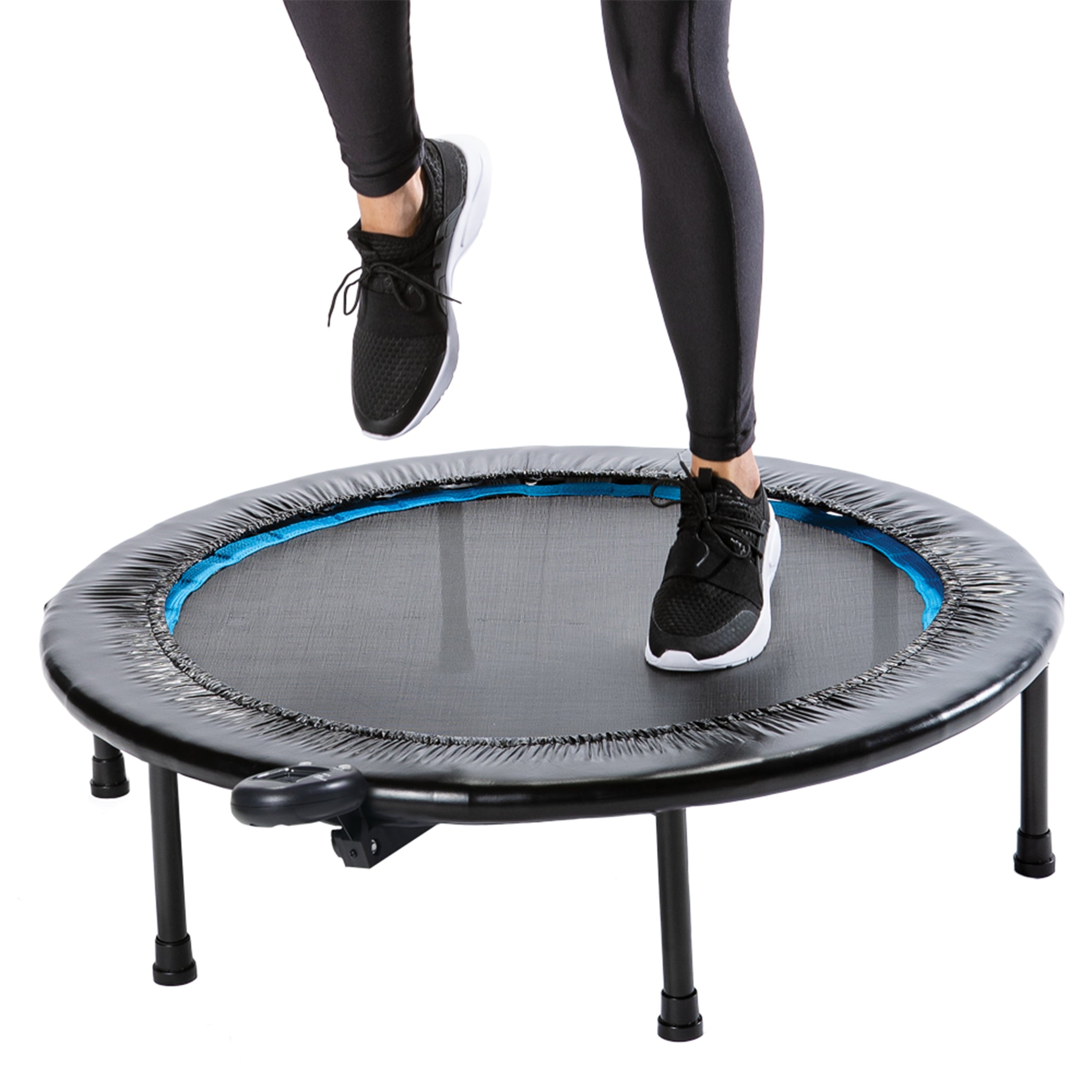 Athletic Works Circuit Trainer Trampoline with Monitor and Adjustable Incline, 36"Wx36"Dx12"H, Black