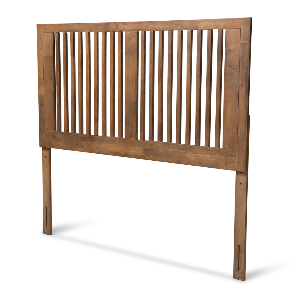 Baxton Studio Harena Contemporary/Modern Slat Back Support Rubberwood Headboard, King, Ash Walnut
