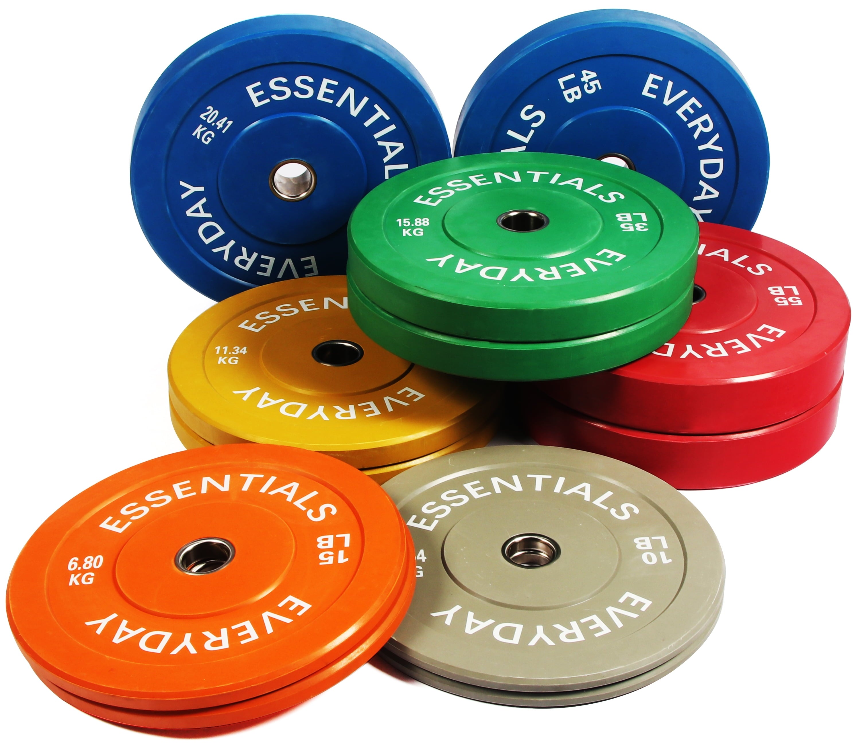 BalanceFrom Olympic Bumper Plate Weight Plate with Steel Hub, Color Coded, 260 lbs Set, Multiple Packages