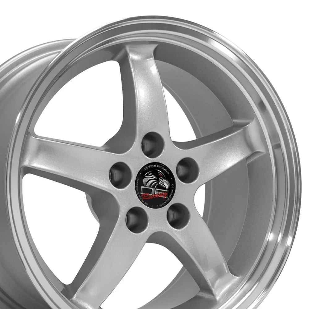 17" Replica Wheel FR04 Fits Ford Mustang Cobra Rim 17x9 Silver Wheel Fits select: 1994 FORD MUSTANG GT, 1995 FORD MUSTANG GT/GTS