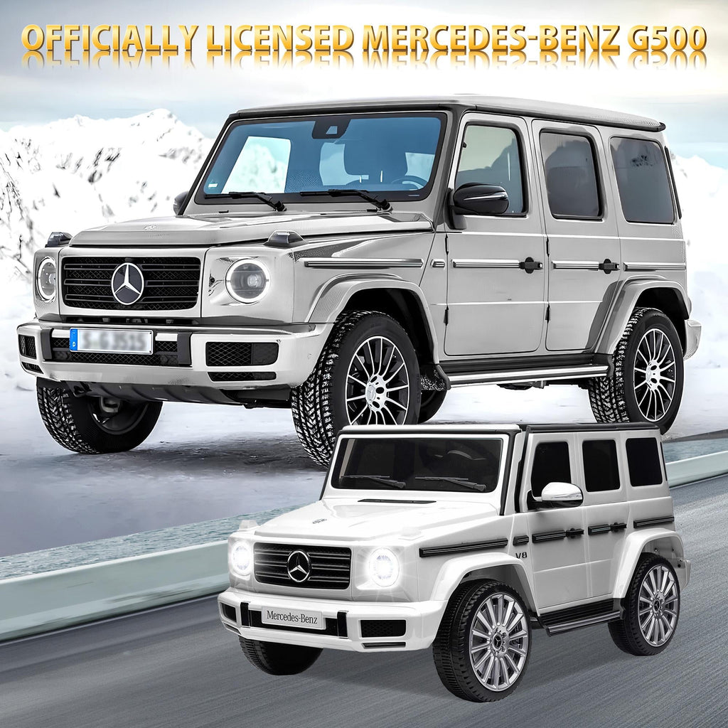 24V Ride on Car with Remote Control for Kids Mercedes Benz Ride on Car Toy for Boys and Girls 3-6 Years Old, Electric Vehicle, Bluetooth, LED Light, White