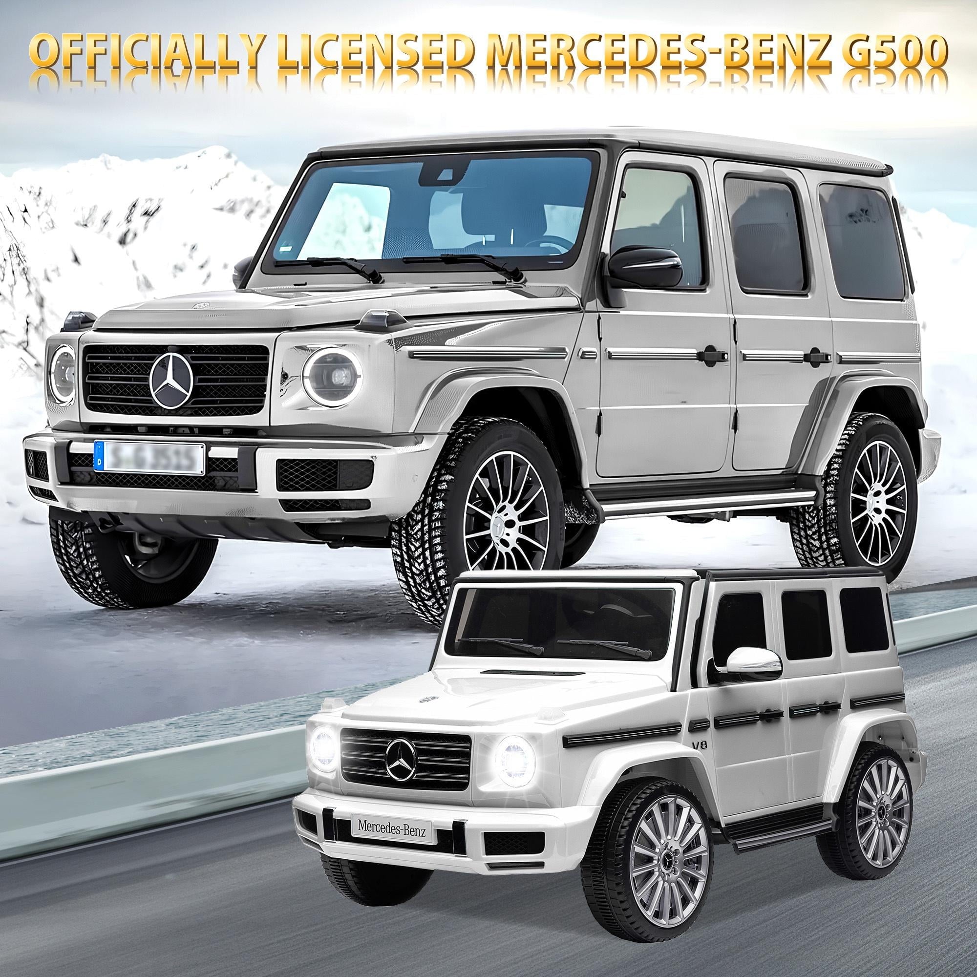 24V Ride on Car with Remote Control for Kids Mercedes Benz Ride on Car Toy for Boys and Girls 3-6 Years Old, Electric Vehicle, Bluetooth, LED Light, White