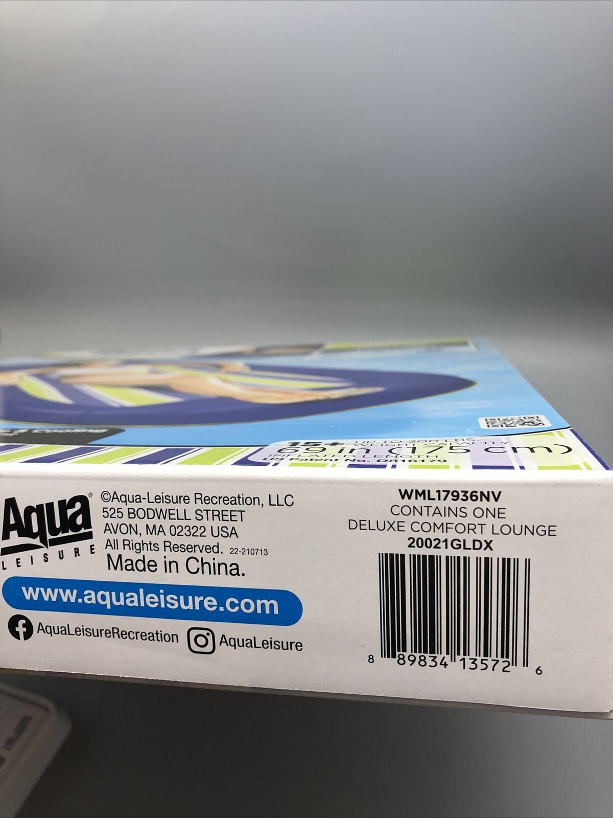 AQUA Deluxe Comfort Pool Float Lounge for Adults with Head & Footrests, Blue