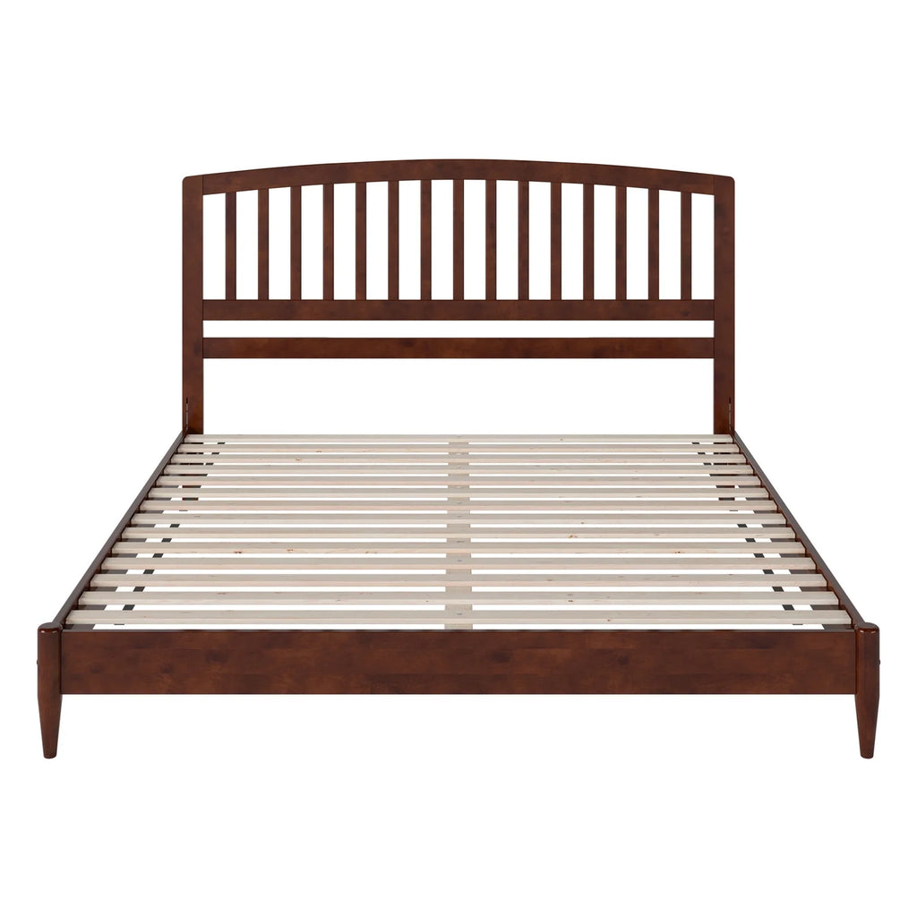 AFI Quincy King Solid Wood Low Profile Platform Bed, Walnut