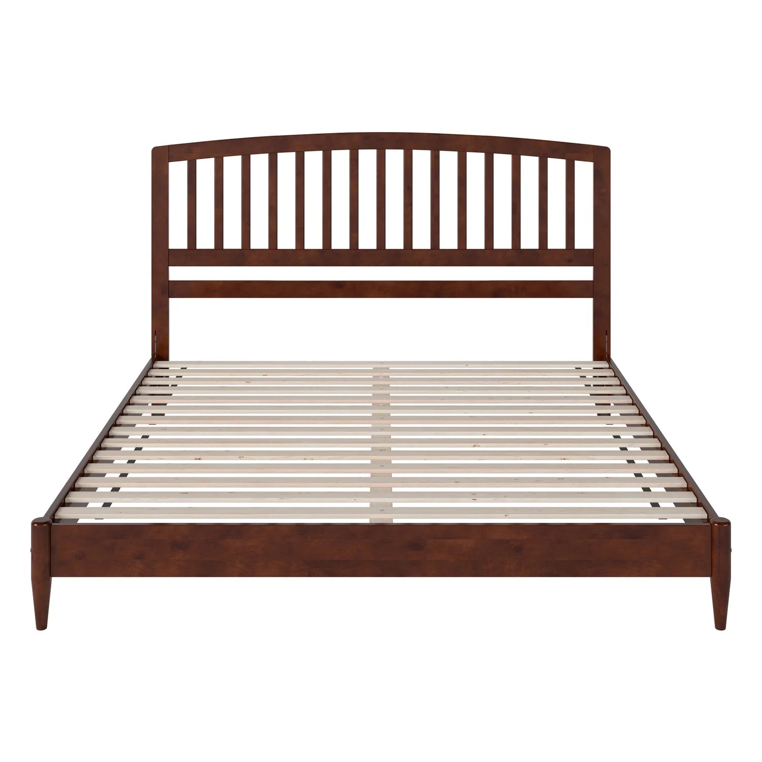 AFI Quincy King Solid Wood Low Profile Platform Bed, Walnut