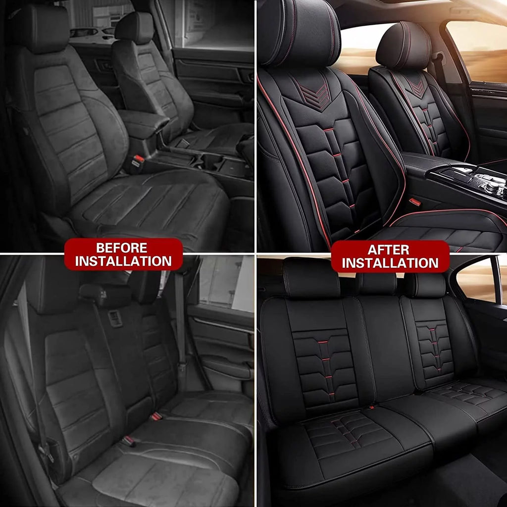 AOMSAZTO Car 5-Seat Covers Front & Rear Full Set For Ford Maverick 2022 2023 Faux Leather Seat Cushion Protector Waterproof