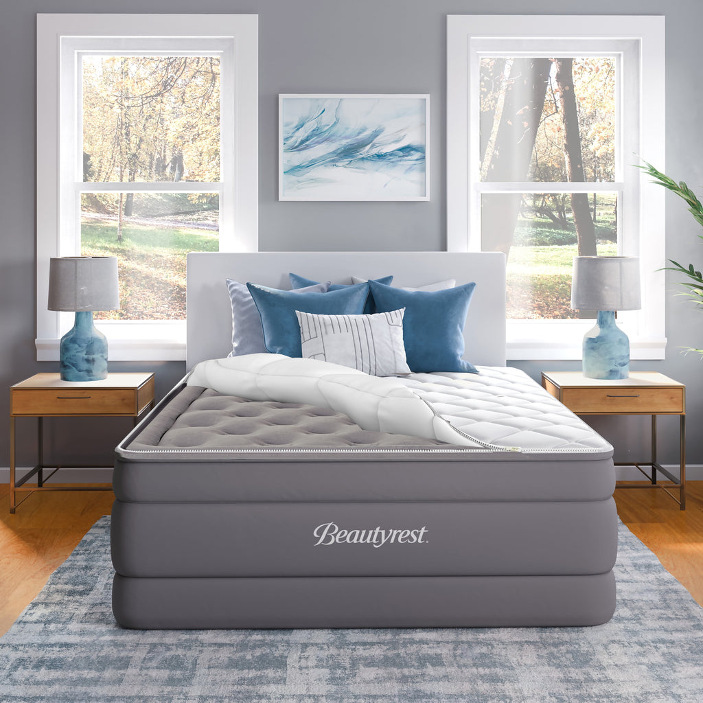 Beautyrest 20" Cushion Aire Quilted Pillow Top Air Bed Mattress with Built-in Pump Queen