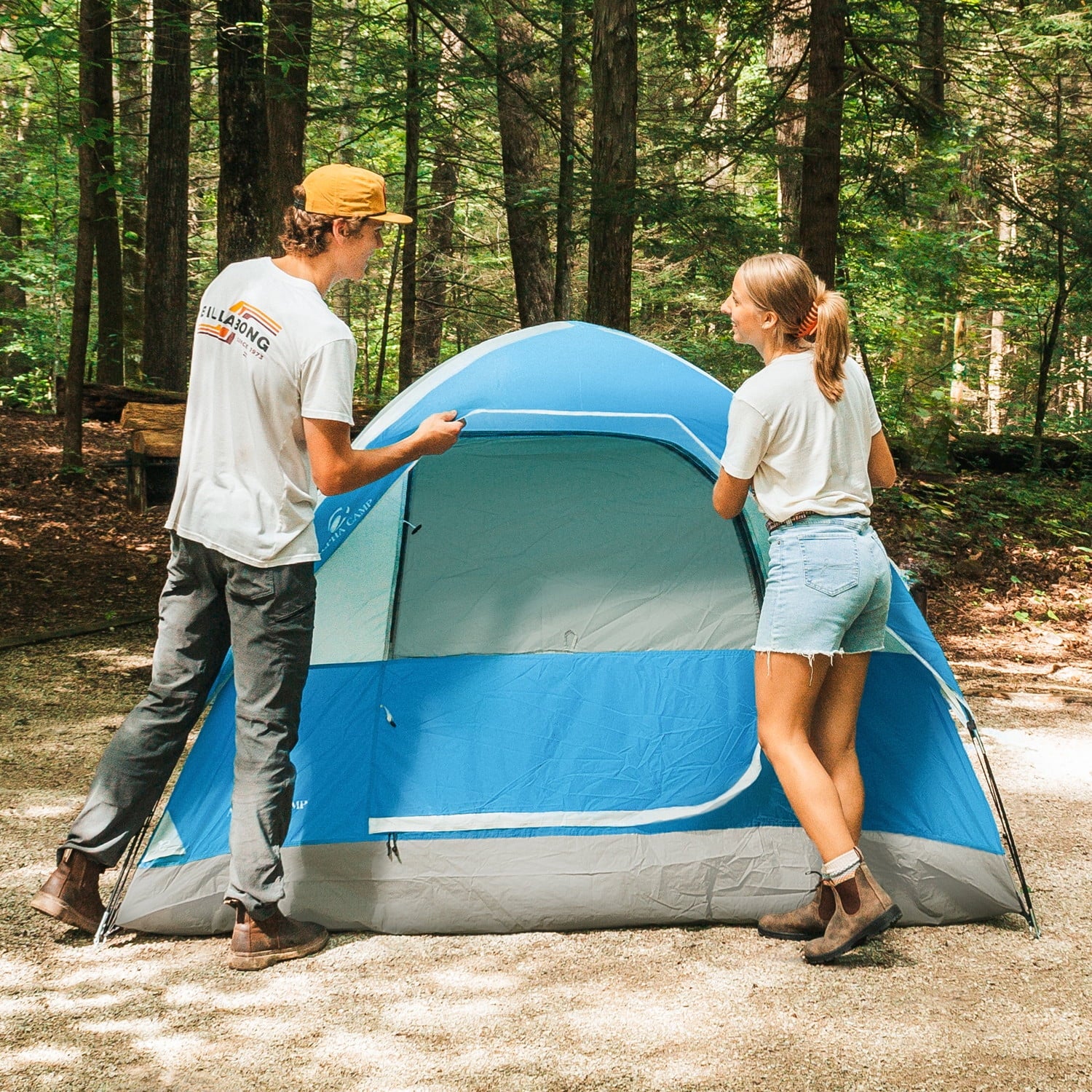 Alpha Camper 2-Person Camping Dome Tent Waterproof Portable Tent with Carry Bag, Blue