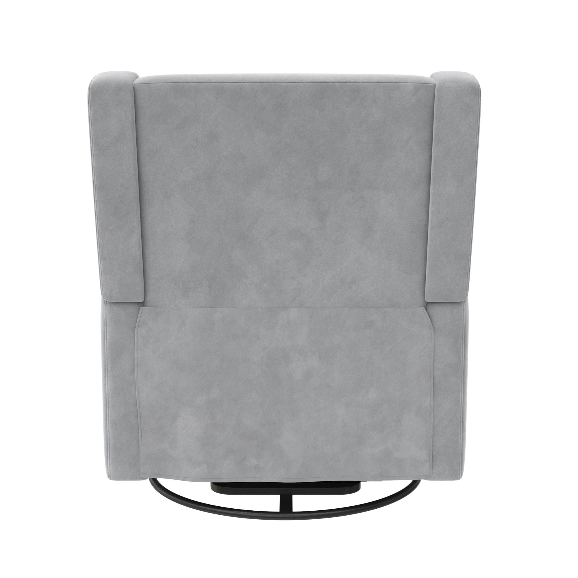 Baby Relax Otto 4-in-1 Nursery Swivel Glider Rocker Power Recliner with USB Ports, Gray Velvet