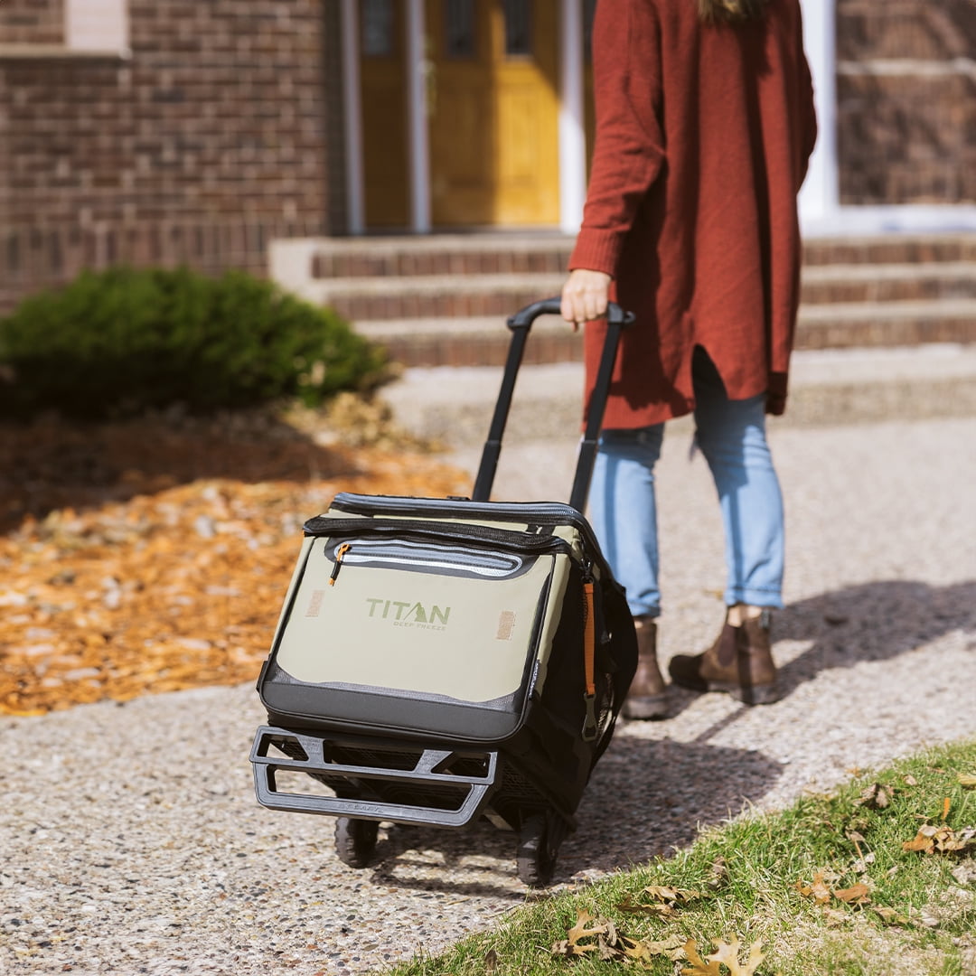 Arctic Zone® Titan Deep Freeze® 60(50+10) Can/40 Quart Wheeled Cooler - Process Blue