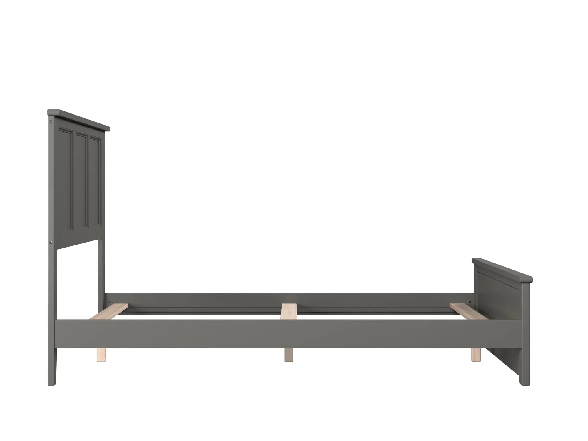 AFI Madison Full Solid Wood Traditional Bed with Matching Headboard Footboard Set in Grey