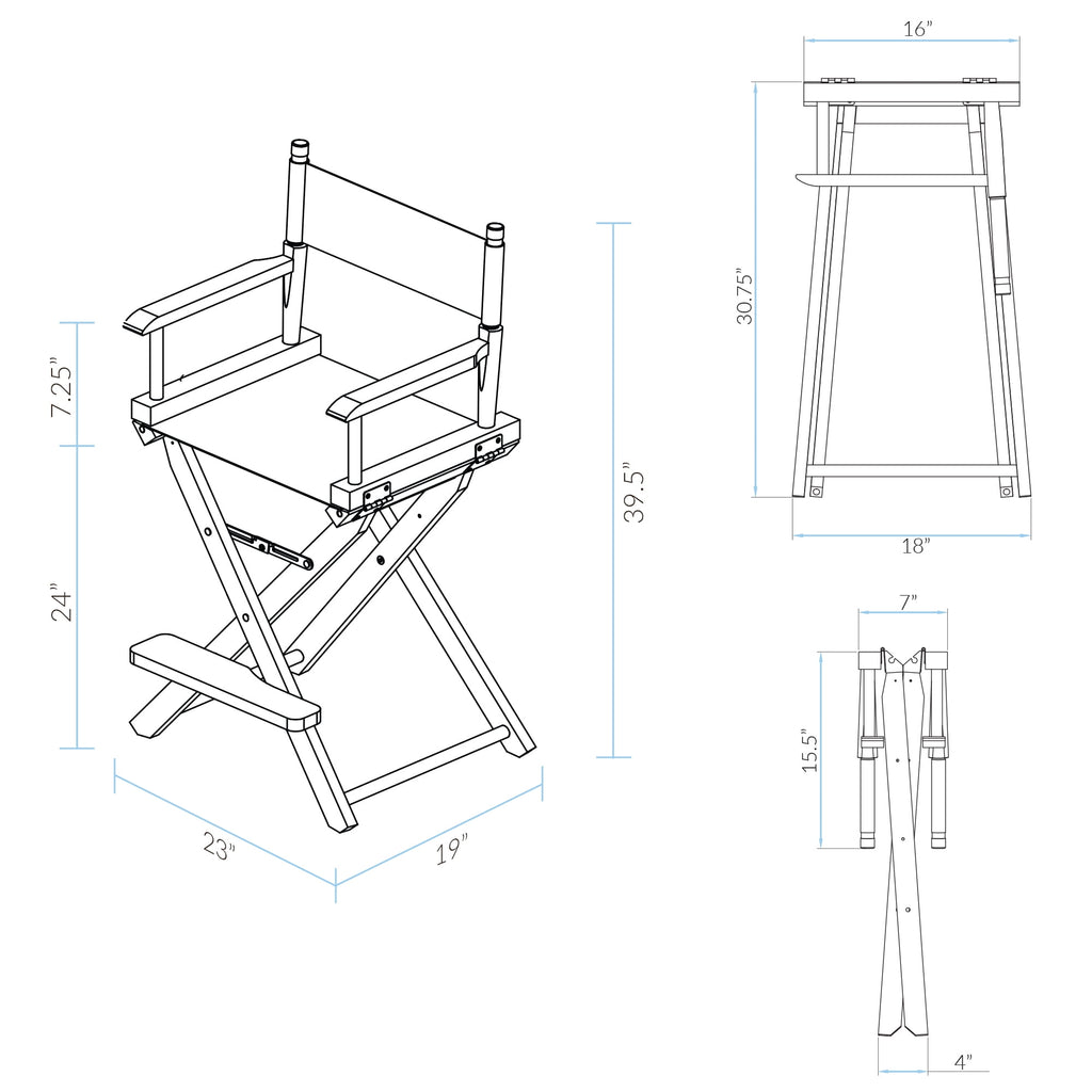"24" Director's Chair White Frame-Purple Canvas"