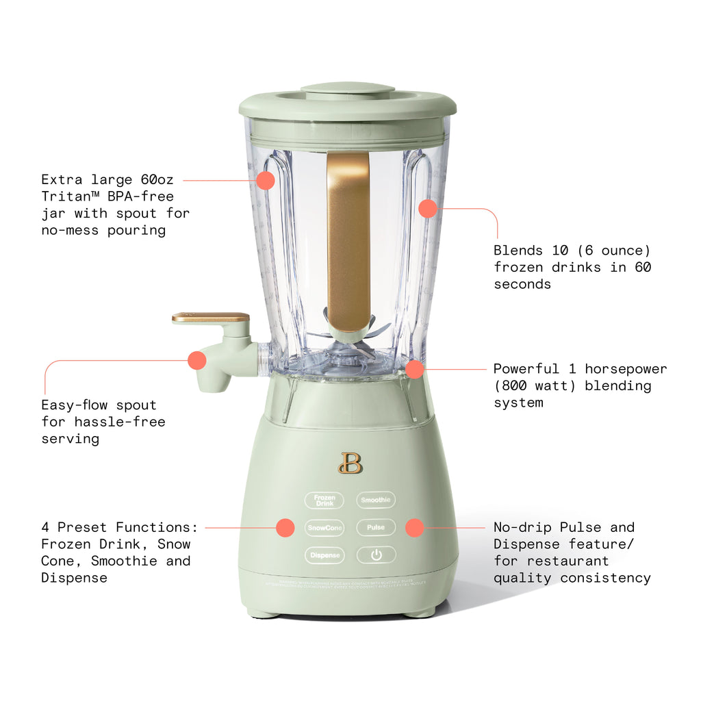 Beautiful Slush Crush 60 oz 4-Speed Frozen Drink Maker, White Icing by Drew Barrymore