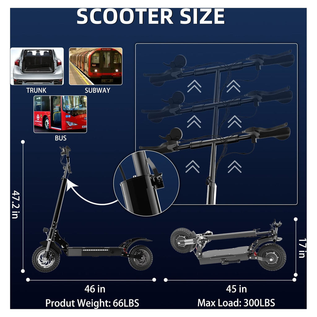 AJOOSOS X750 Electric Scooter, 1300W Powerful Motor, 35 mph Max Speed, 40 Miles Long Range, Foldable Electric Scooter Adults