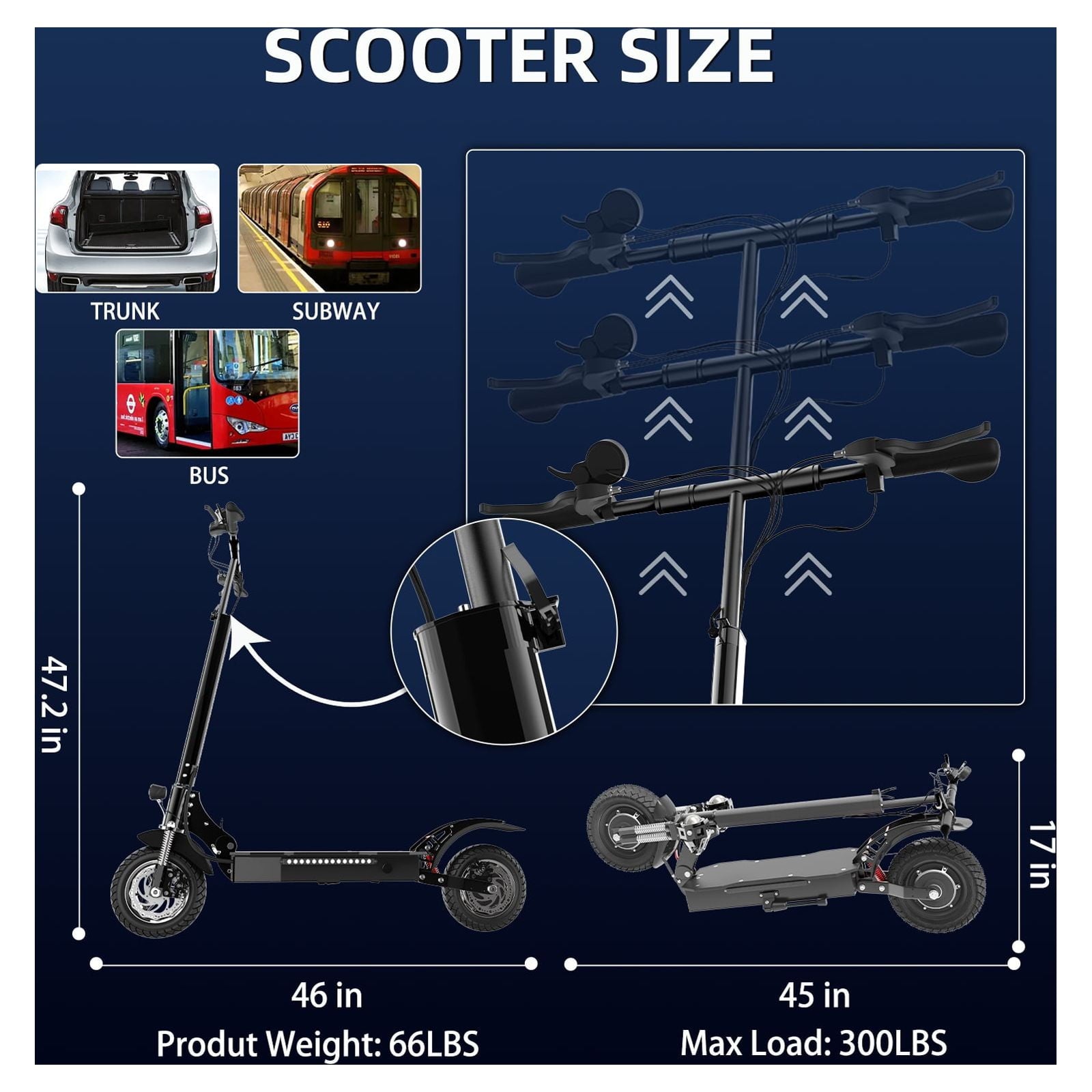 AJOOSOS X750 Electric Scooter, 1300W Powerful Motor, 35 mph Max Speed, 40 Miles Long Range, Foldable Electric Scooter Adults
