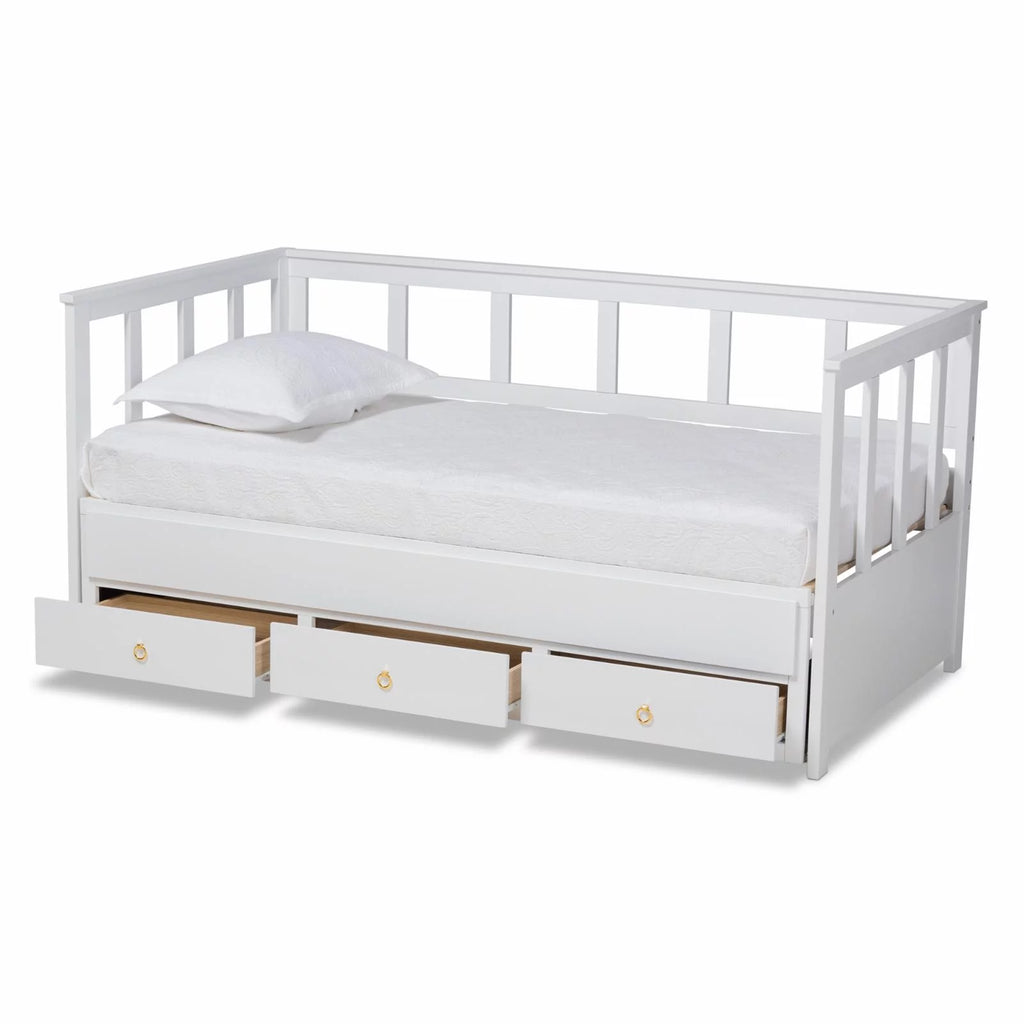 Baxton Studio Kendra White Finished Expandable Twin Size to King Size Daybed