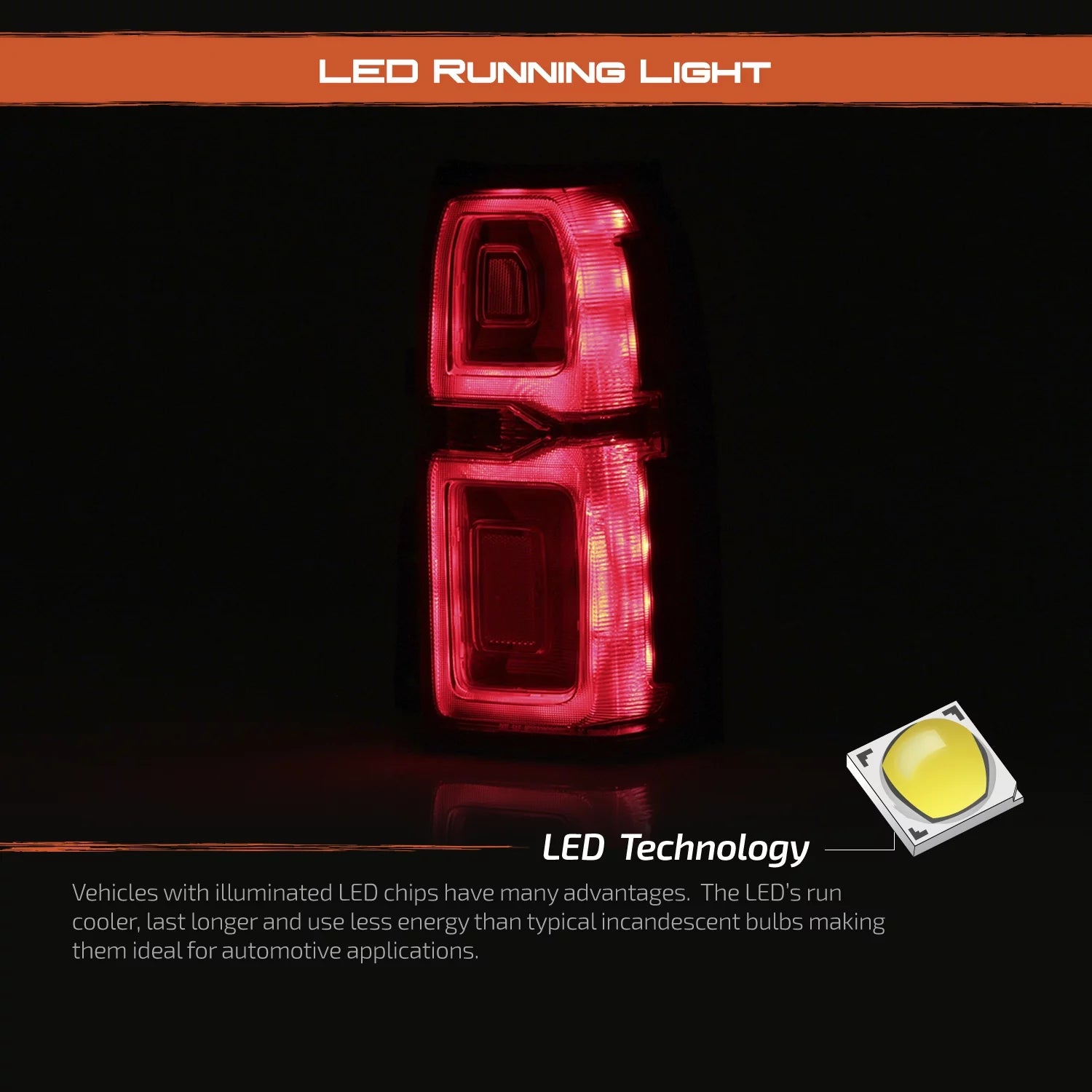 AKKON - Fits 2015-2020 Chevy Suburban Tahoe Pickup LED Running Chrome Red Tail Light Brake Lamp Outer Driver Left Replacement