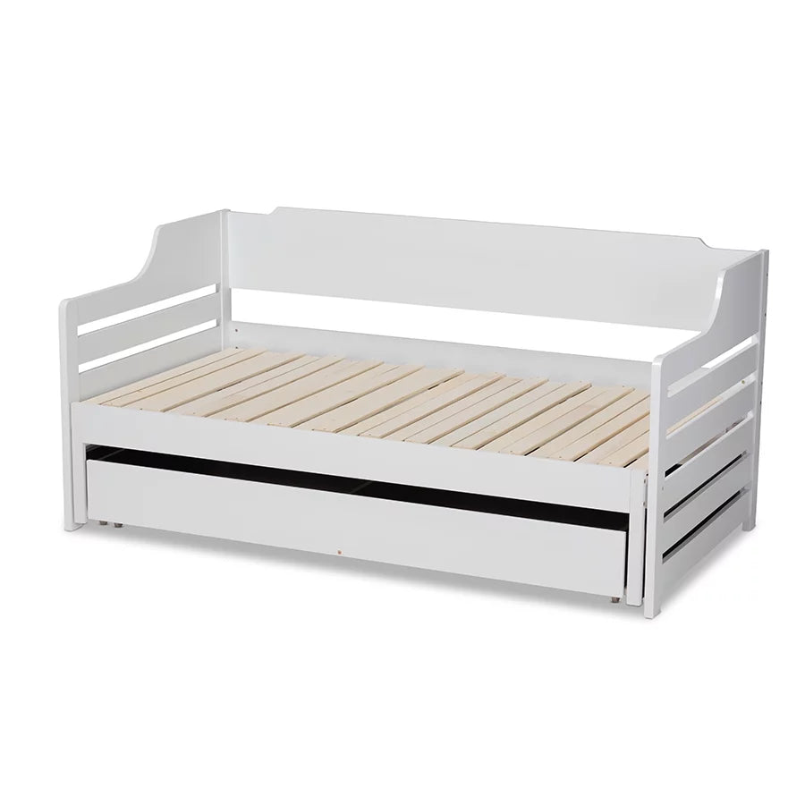 Baxton Studio Jameson Modern and Transitional White Finished Expandable Twin Size to King Size Daybed with Storage