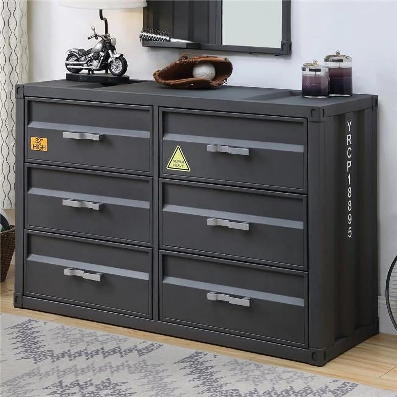 Acme Furniture Cargo Dresser in Gunmetal Finish