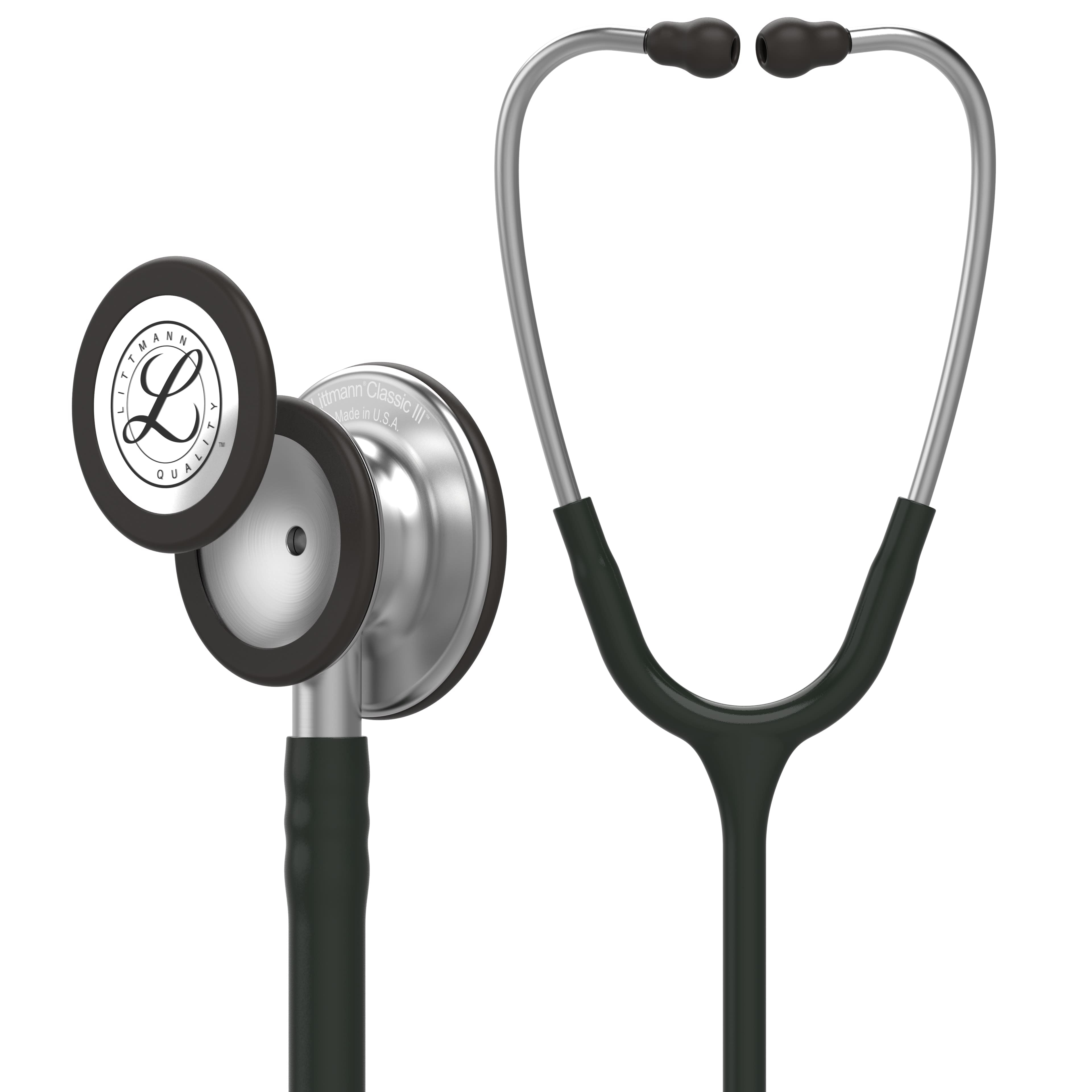 3M Littmann Classic III Stethoscope, Smoke-Finish, Black Tube, 27 inch, 5811
