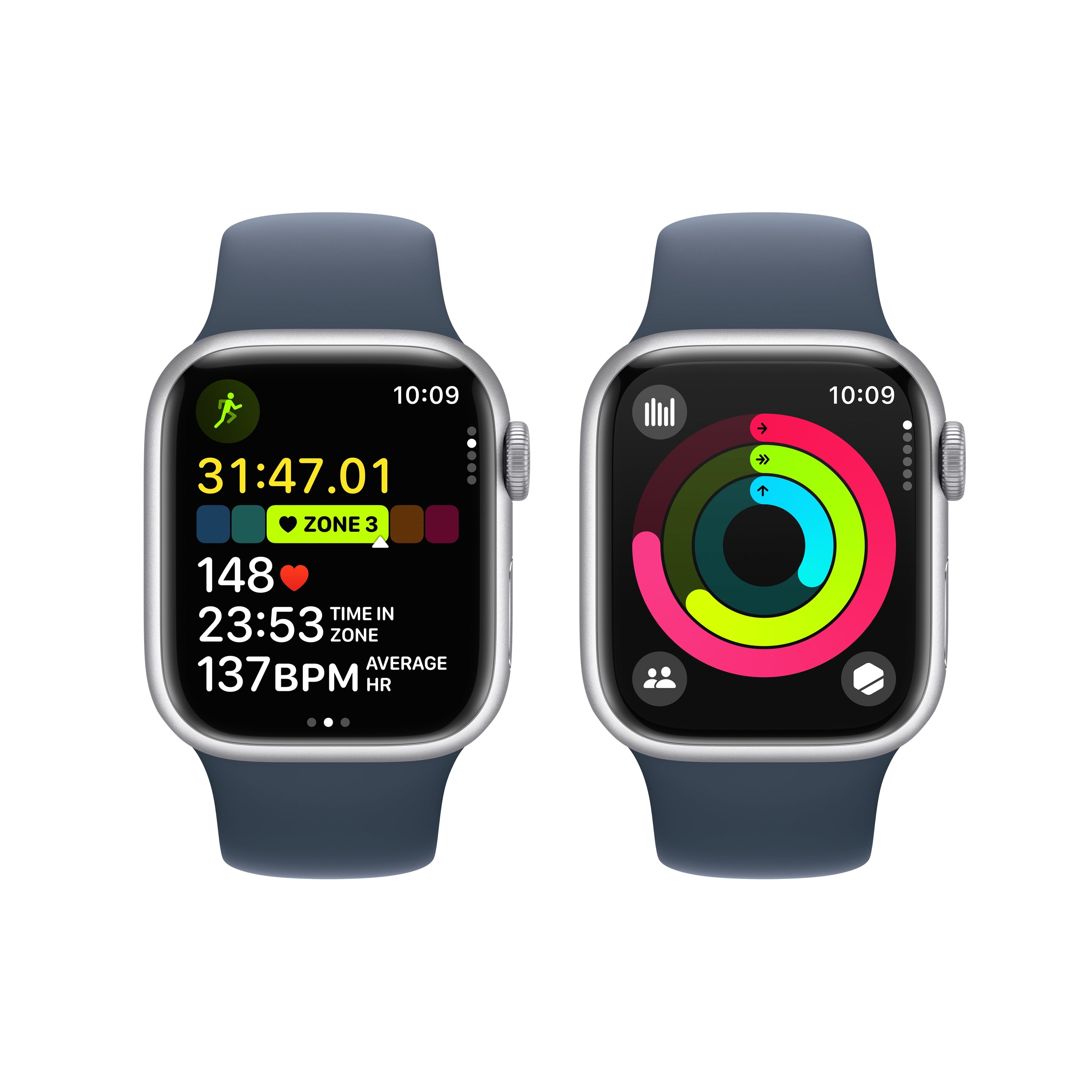 Apple Watch Series 9 GPS 45mm Midnight Aluminum Case with Midnight Sport Band - M/L. Fitness Tracker, Blood Oxygen & ECG Apps, Always-On Retina Display