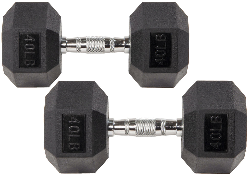 BalanceFrom Rubber Encased Hex Dumbbells, 20 Lbs. Pair