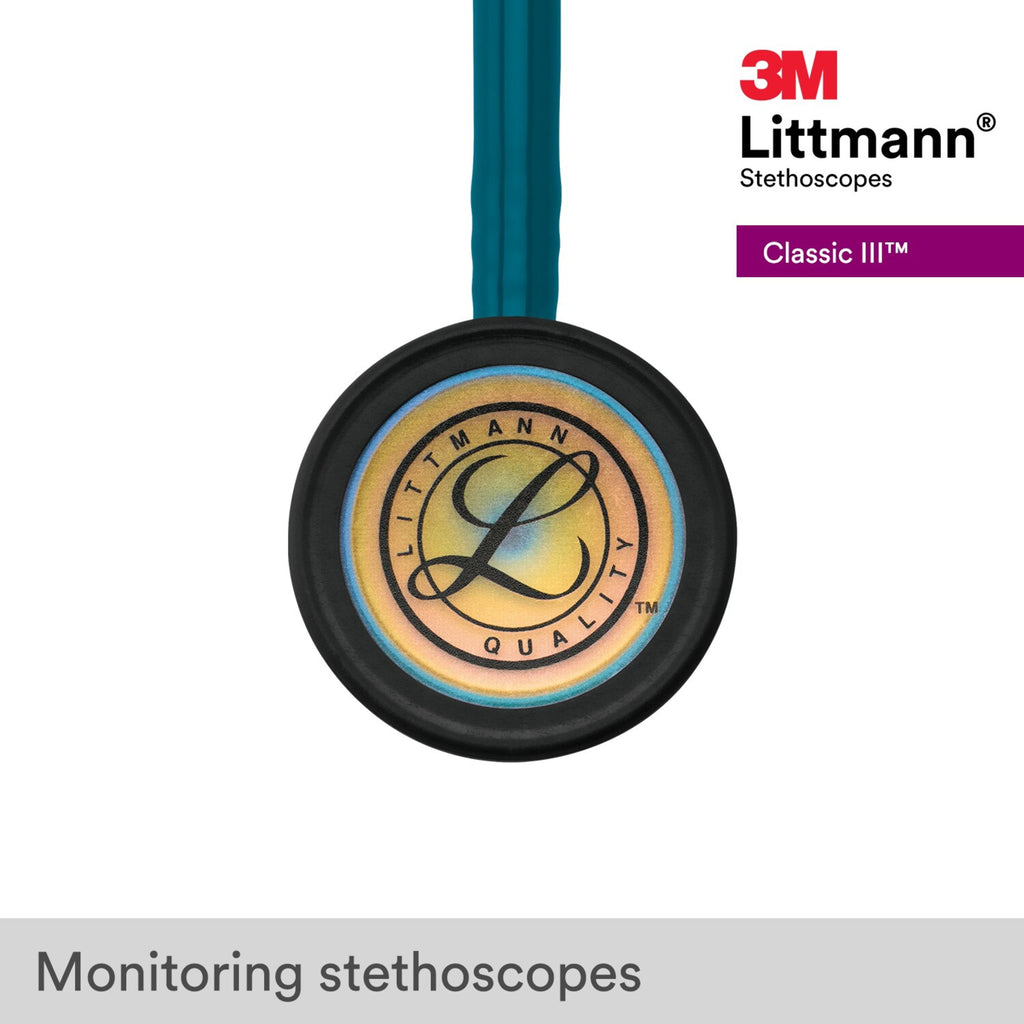 3M Littmann Classic III Stethoscope, Smoke-Finish, Black Tube, 27 inch, 5811