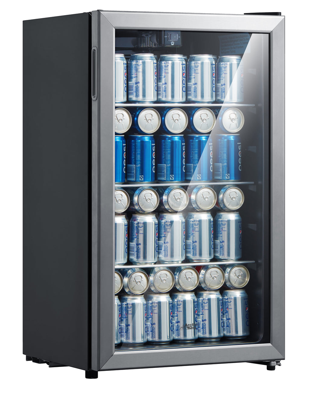 Arctic King 115 Can Beverage Fridge, Stainless Steel look Frame