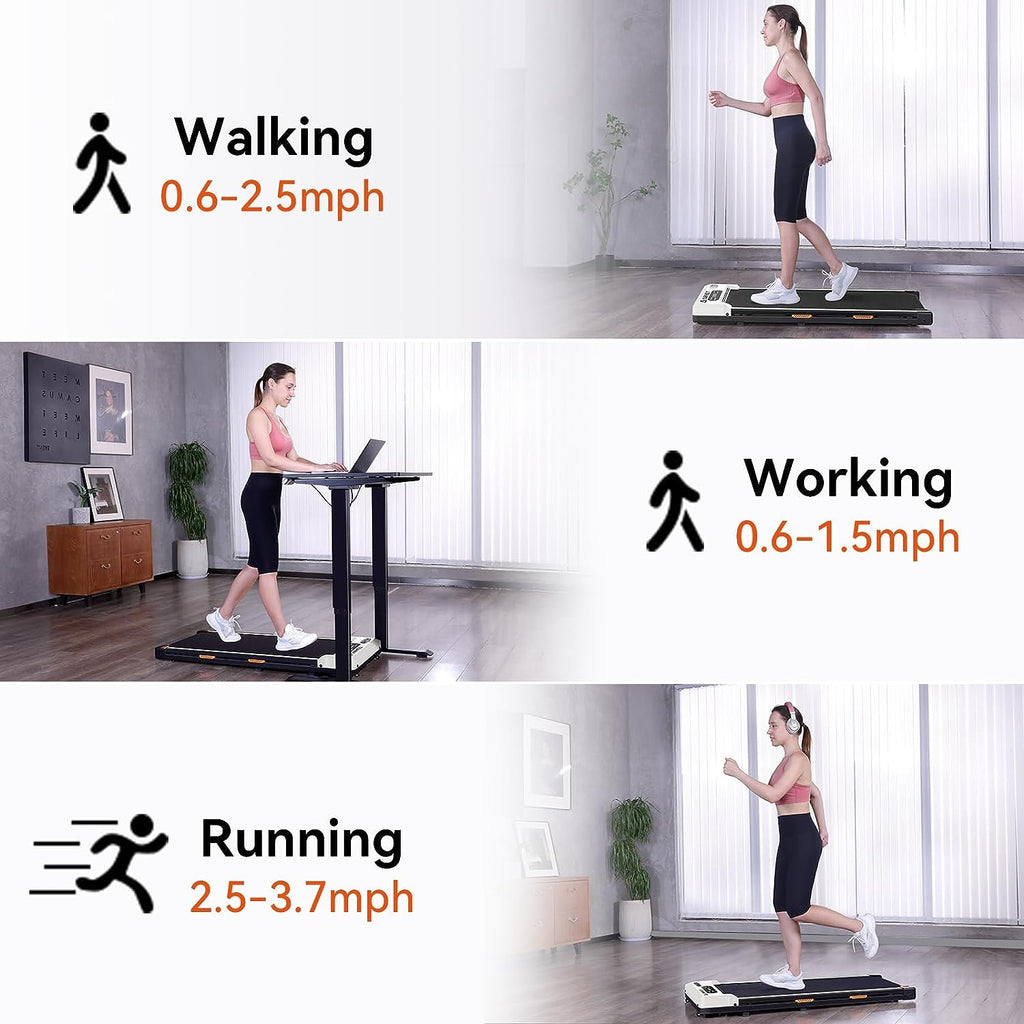 AMZFUN Under Desk Treadmill, Walking Pad 2 in 1 for Walking and Jogging (Black)