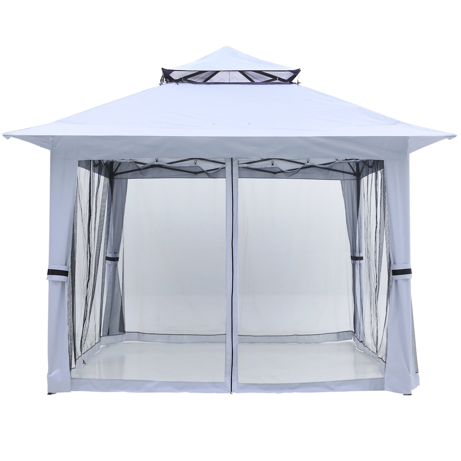 ABCCANOPY 13'x13' Gazebo Tent Outdoor Pop up Gazebo Canopy Shelter with Mosquito Netting, Brown