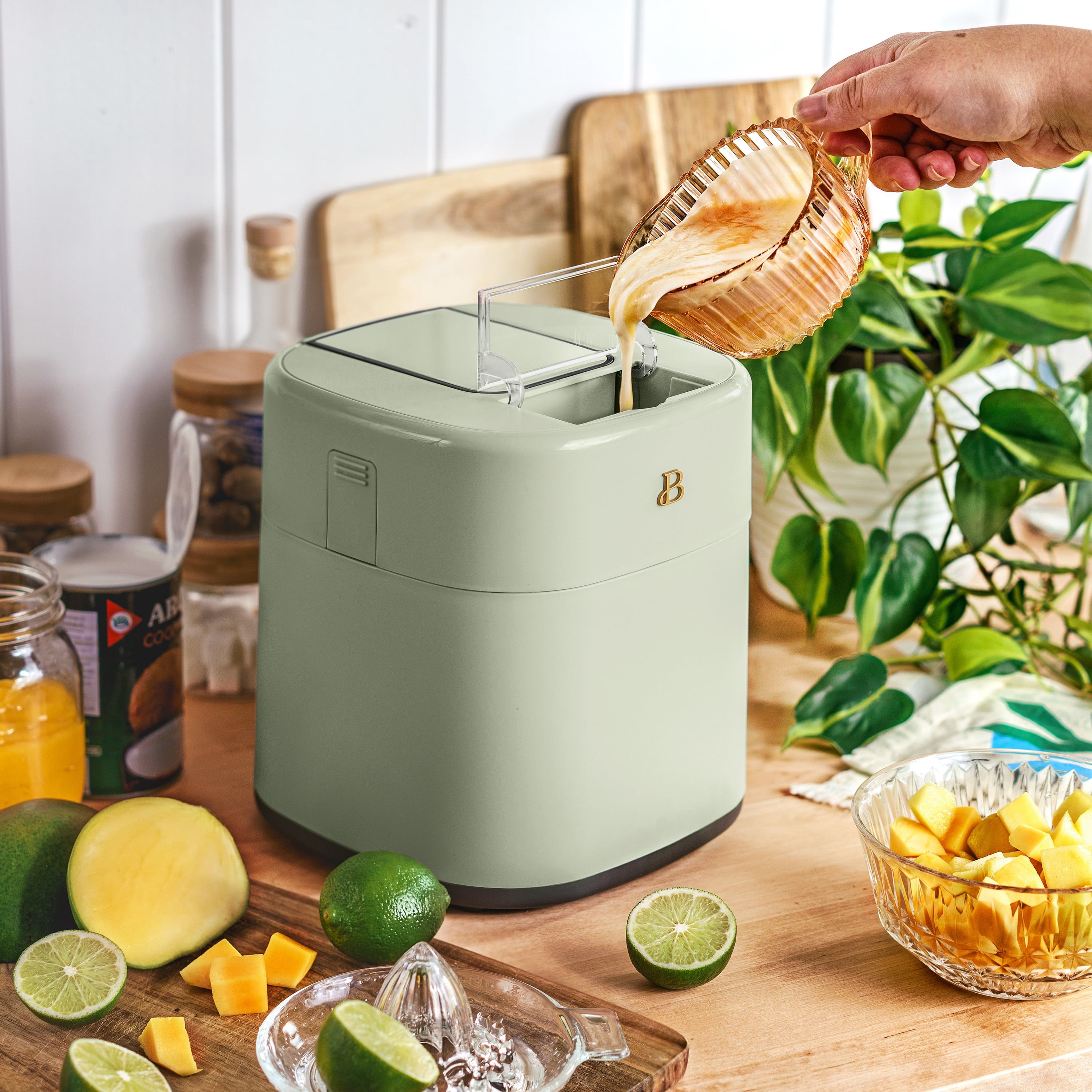 Beautiful 1.5 Qt Ice Cream Maker with Touch Activated Display, White Icing by Drew Barrymore