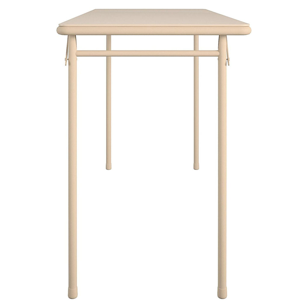 20" x 48" Vinyl Upholstered Steel Frame Folding Table Antique Linen