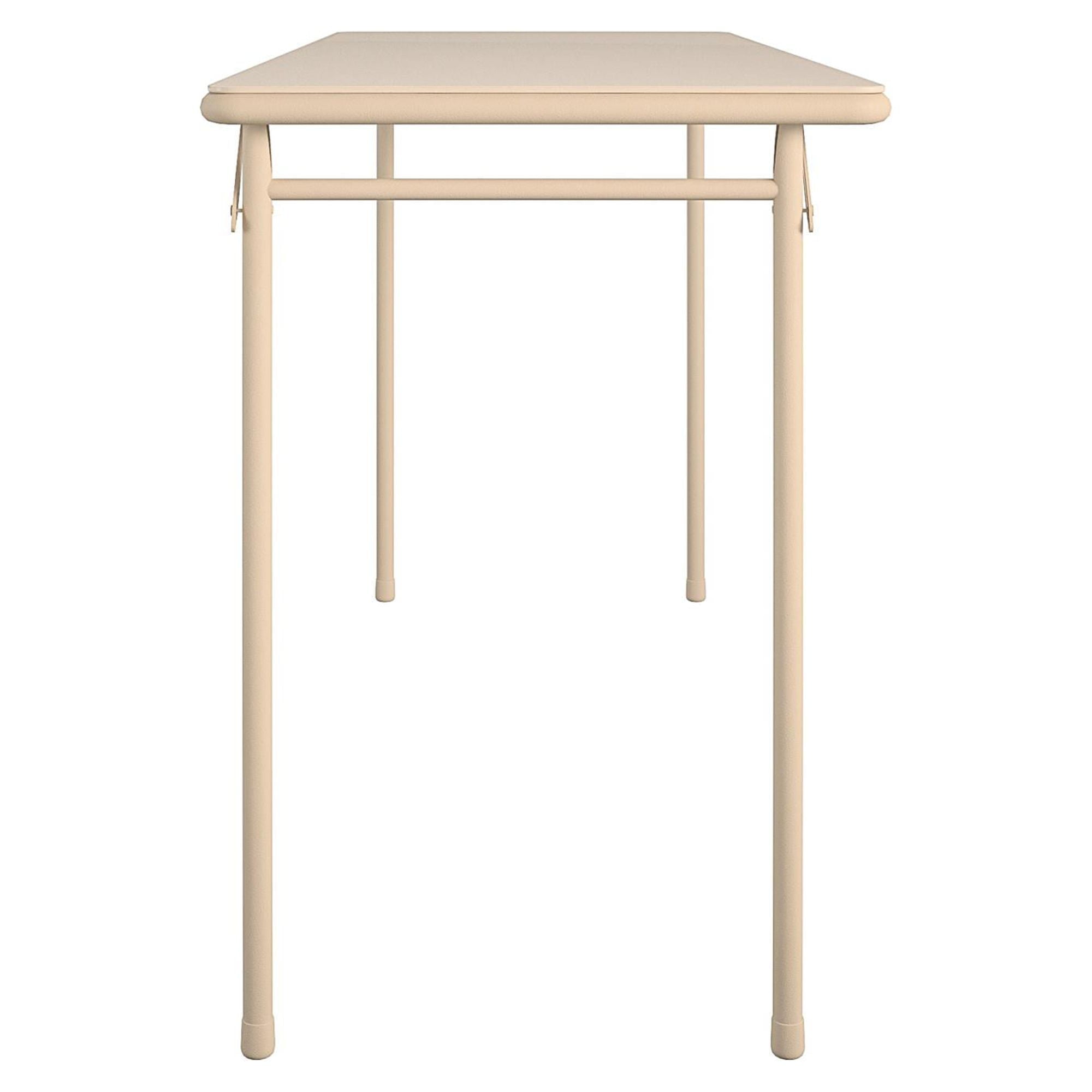 20" x 48" Vinyl Upholstered Steel Frame Folding Table Antique Linen