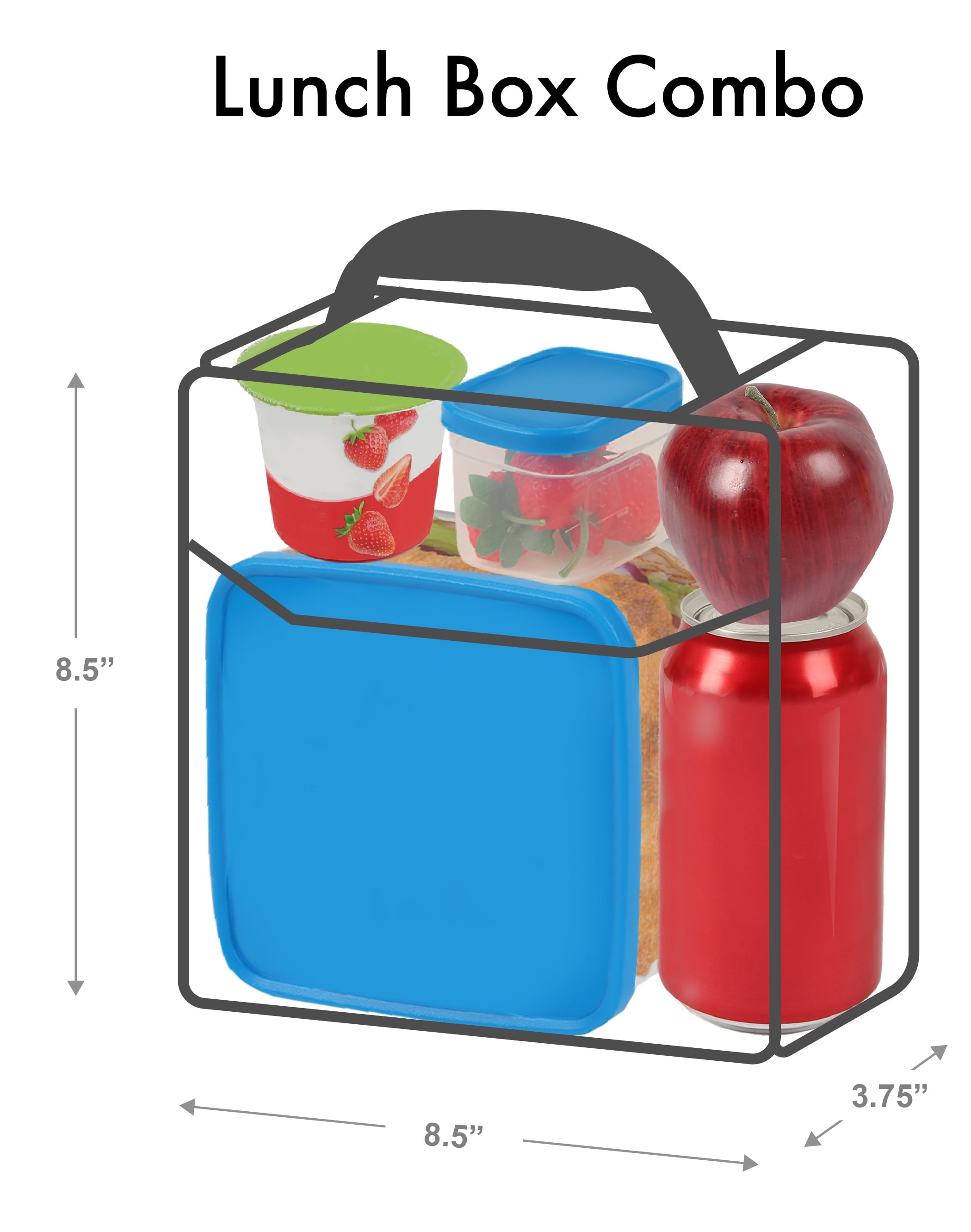 Arctic Zone Upright Reusable Lunch Box Combo with Accessories, Unicorn