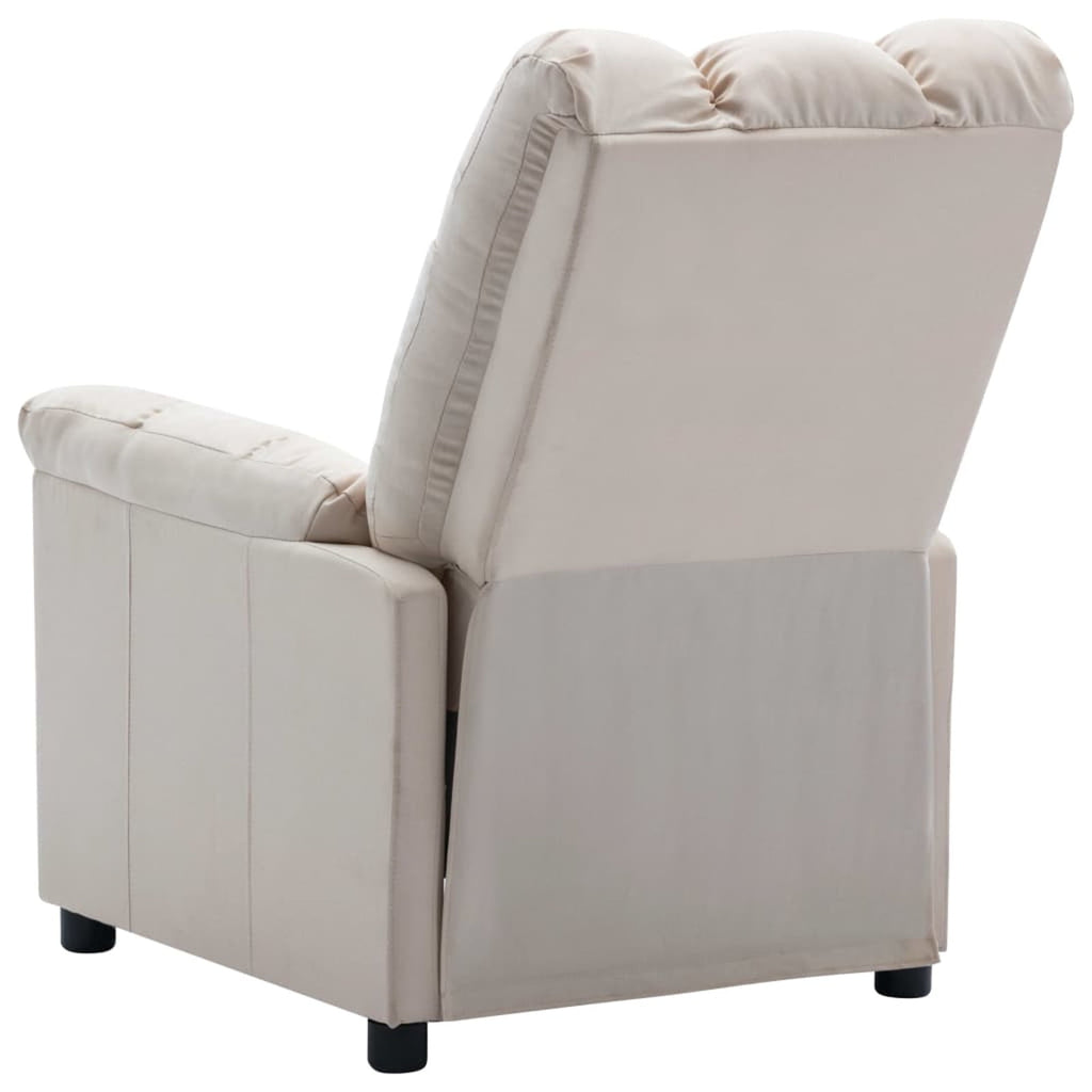 Anself Electric Recliner with Adjustable Footrest and Backrest Fabric Chair Cream for Elderly, Living Room 29.1 x 38.9 x 40.1 Inches (W x D x H)