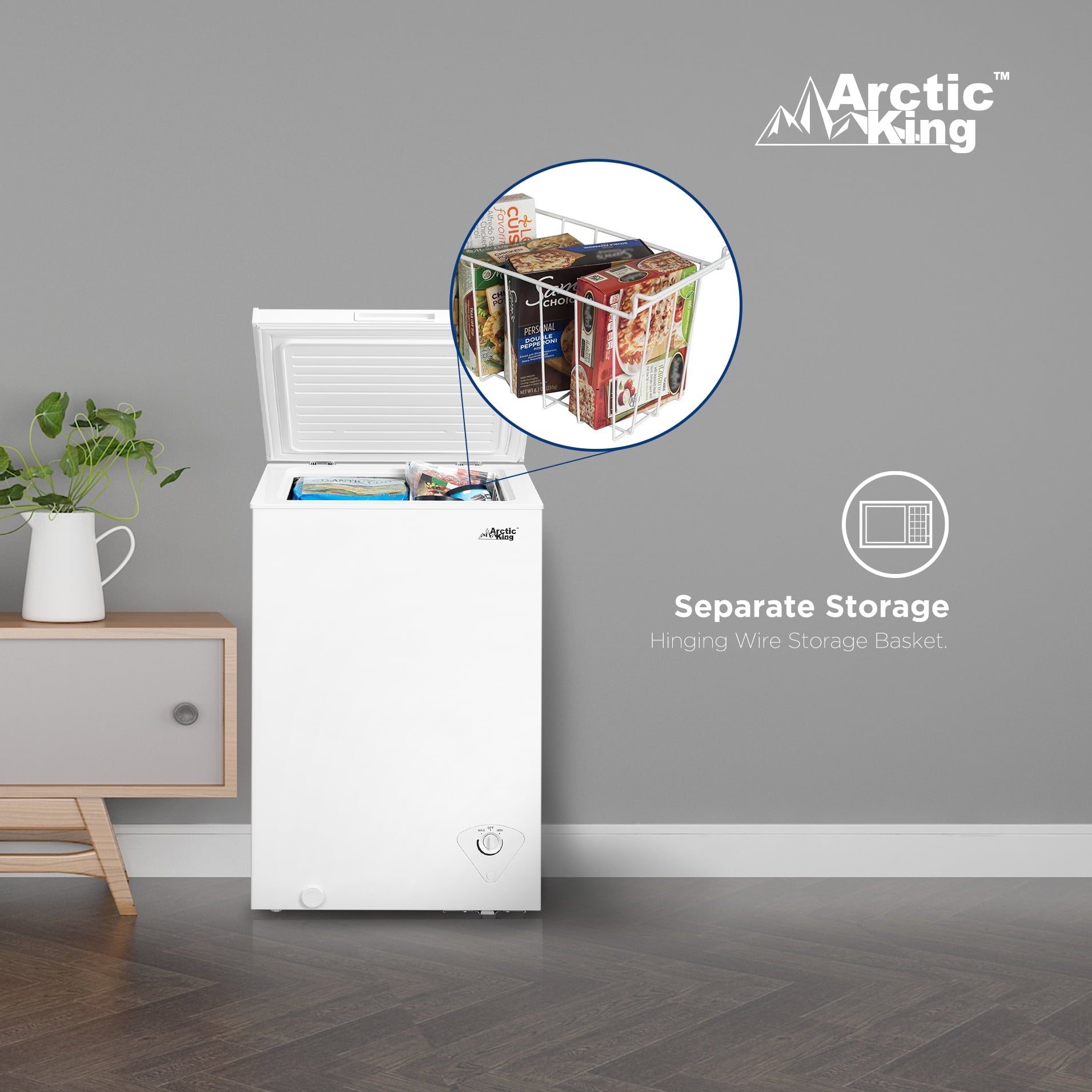 Arctic King 3.5 Cu ft Chest Freezer, White, ARC04S1AWW