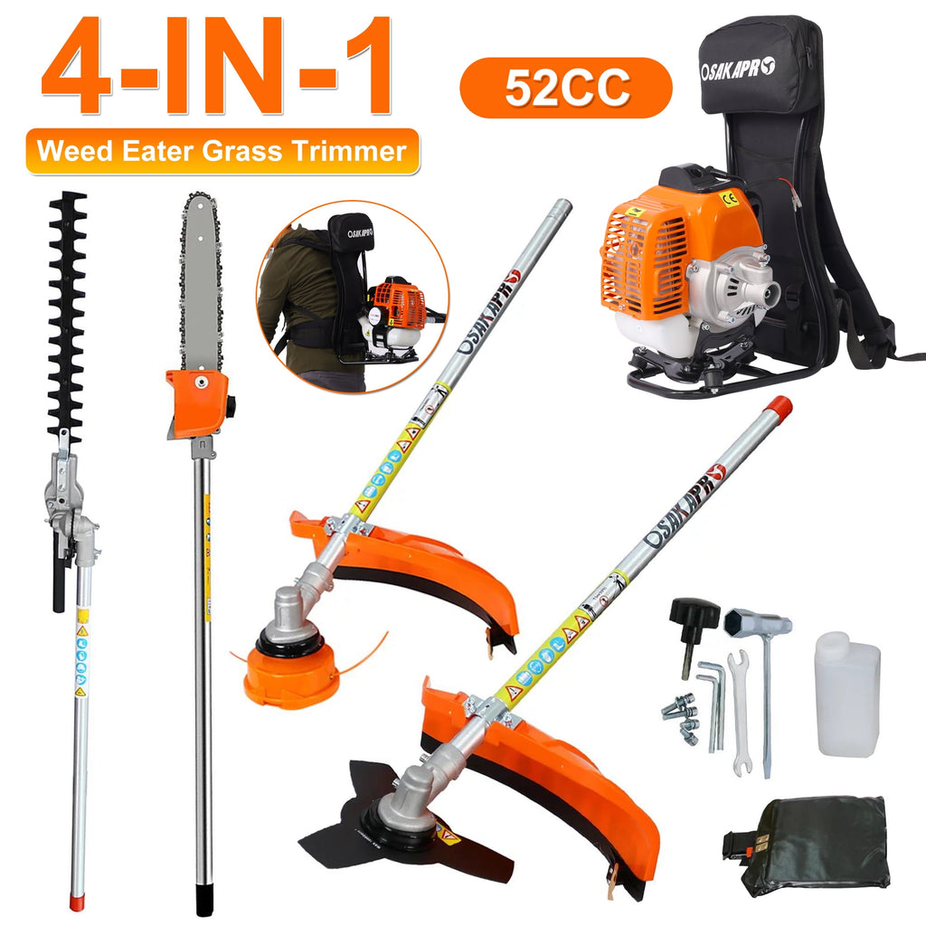 10 in 1 Weed Eater Grass Trimmer, Multi-Functional String Trimmer with Gas Pole Saw, Hedge Trimmer, Weed Trimmer, and Brush Cutter, 40"Extension Pole, Weed Eater for Patio Garden Lawn, 33CC 2-Cycle