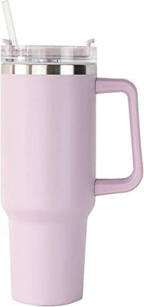 40 oz Tumbler with Handle Stainless Steel Insulated Travel Coffee Mug Double Wall Vacuum Straw for Ice Drinks & Hot
