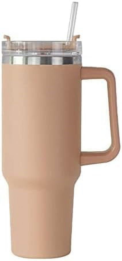 40 oz Tumbler with Handle Stainless Steel Insulated Travel Coffee Mug Double Wall Vacuum Straw for Ice Drinks & Hot