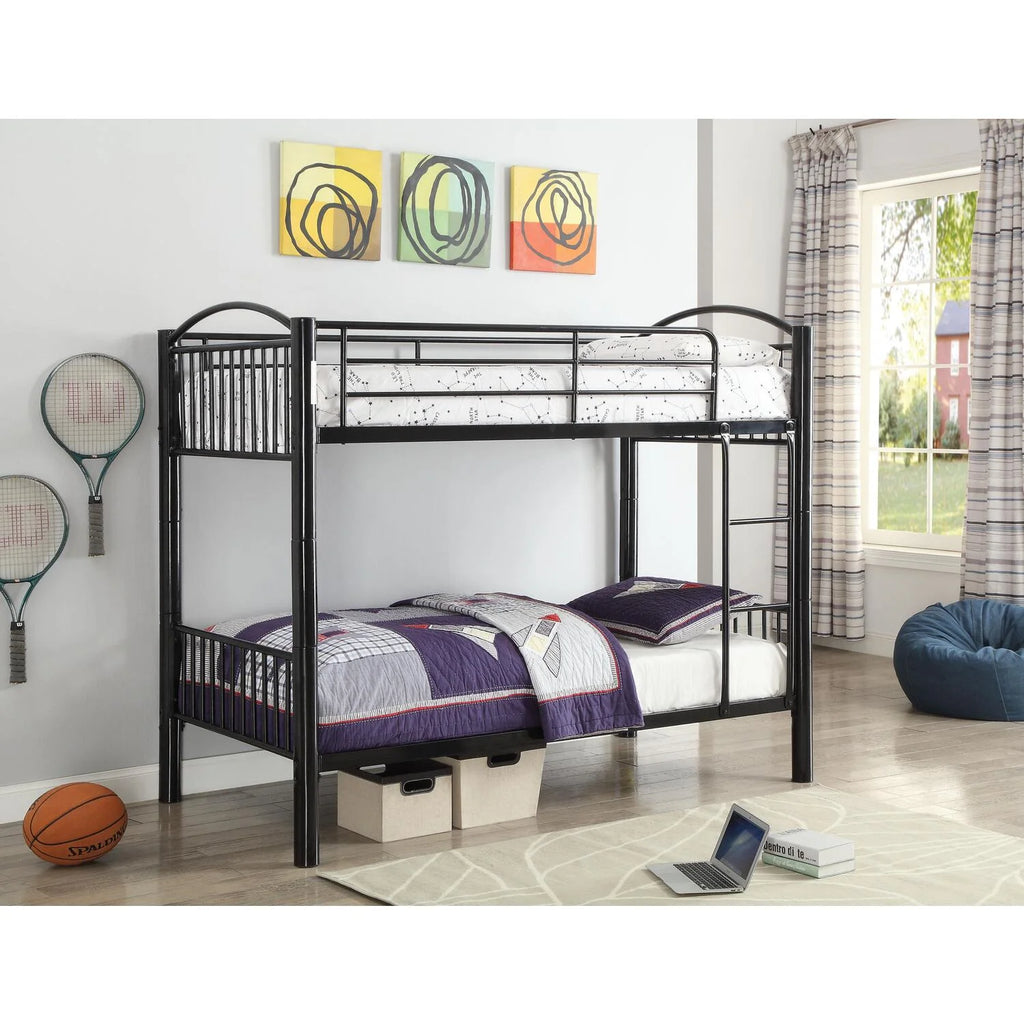 ACME Cayelynn Twin over Twin Metal Bunk Bed in Black