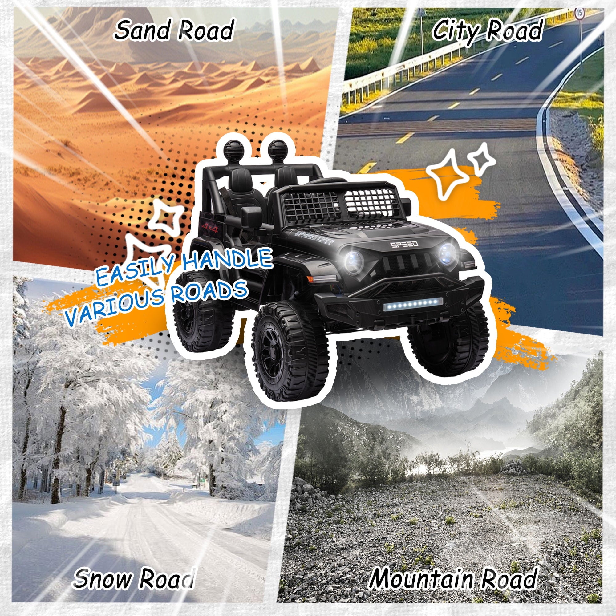 24V 2 Seater Kids Ride On Car Truck with 20" Extra Wide Seat, 4WD/2WD Switchable Kids Electric Vehicle with 4x100W Powerful Engine, Remote Control, Soft Brake, Music, Suspension, LED Light (Pink)